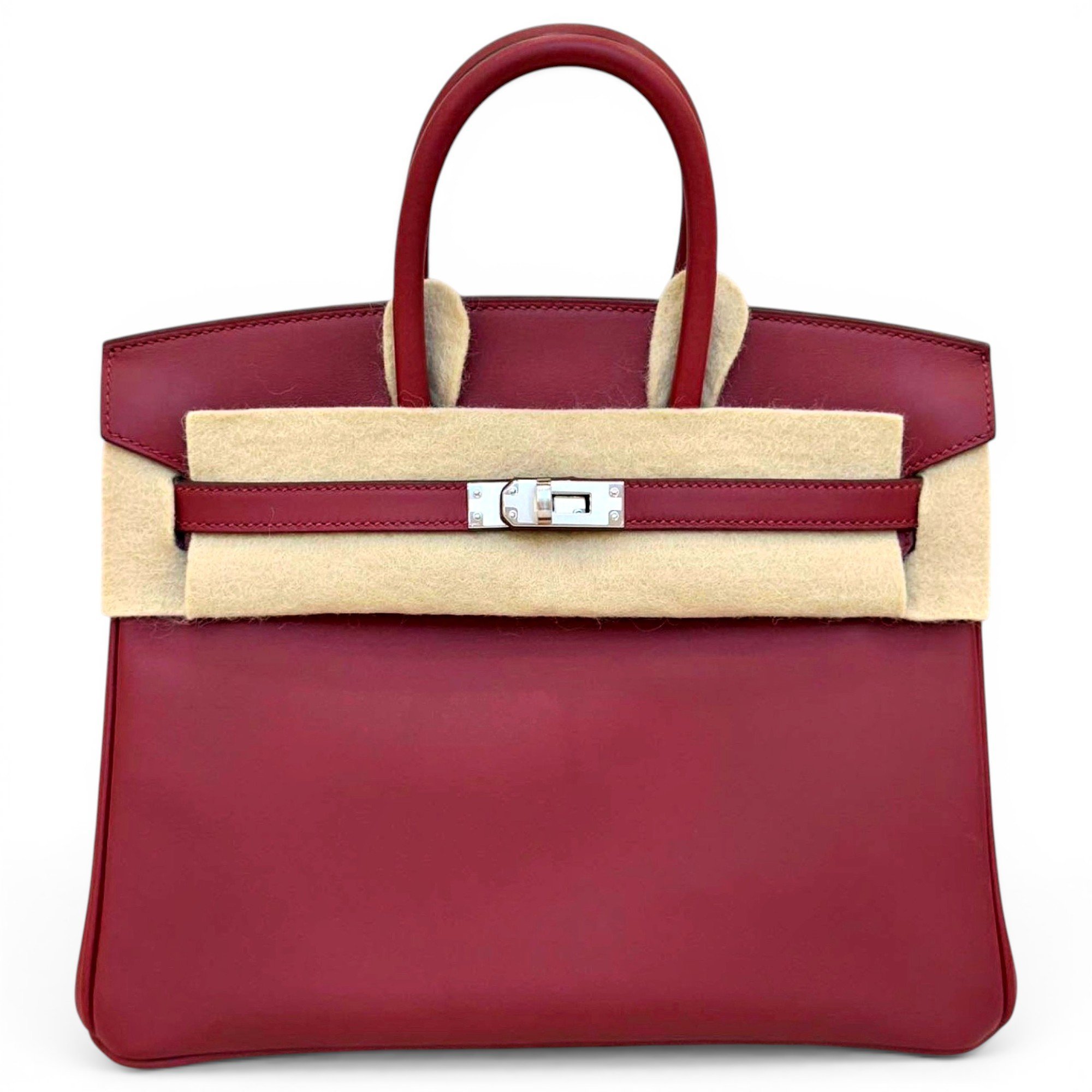 Hermes Birkin 25 Handbag Rouge Vif Jonathan Leather 2020