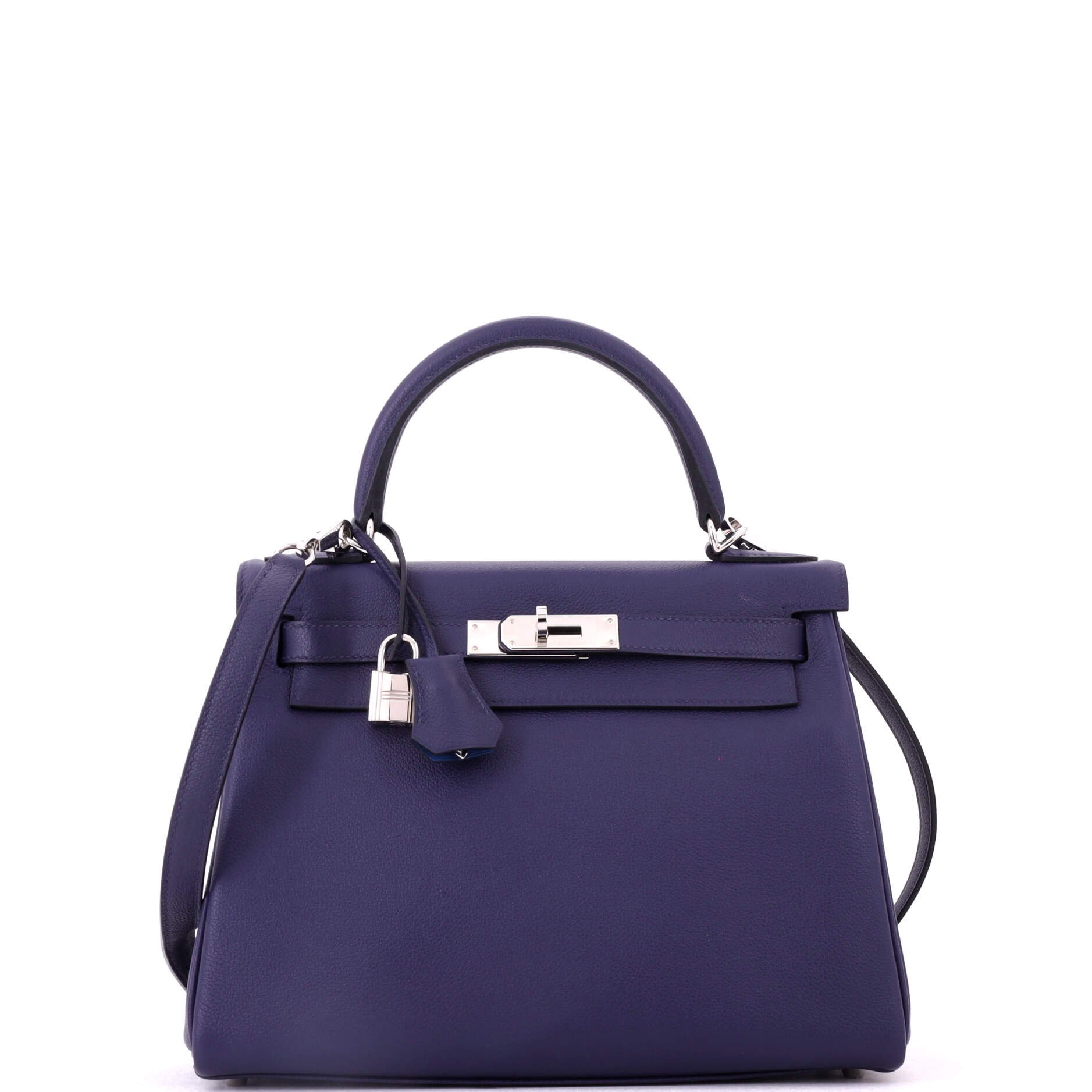Hermes Kelly Handbag Verso Evercolor with Palladium Hardware 28