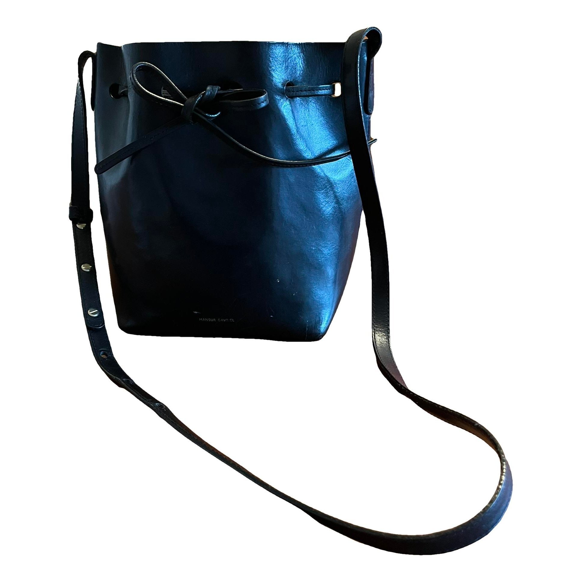 Bucket leather handbag