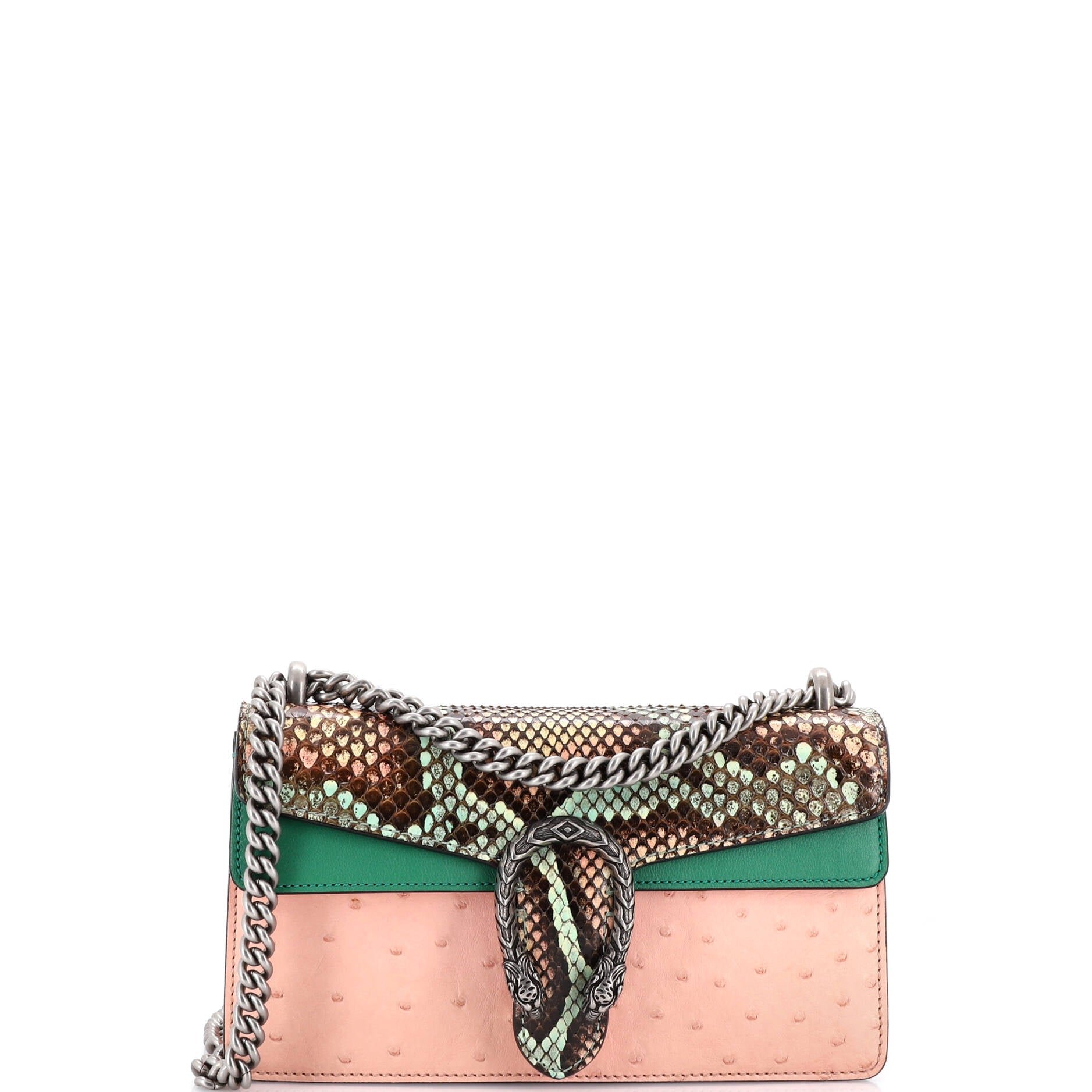 Dionysus Bag Python with Ostrich and Leather Small