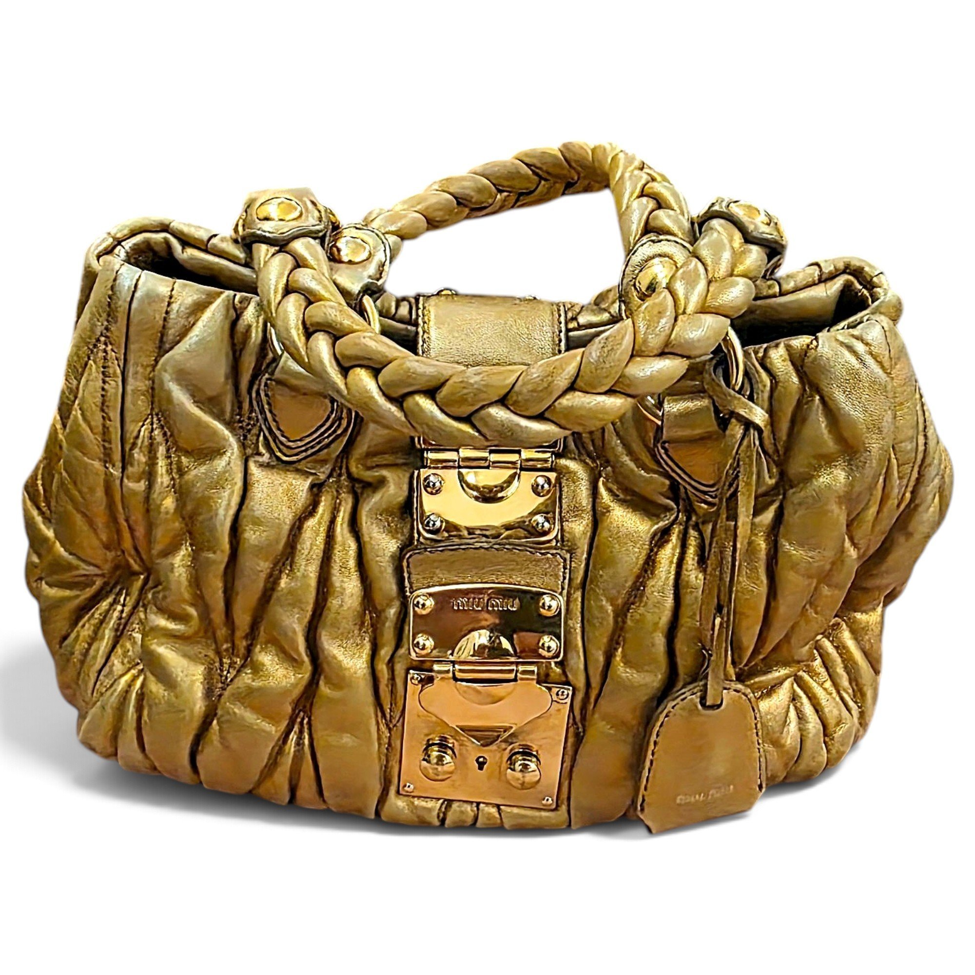 Matelassé leather handbag