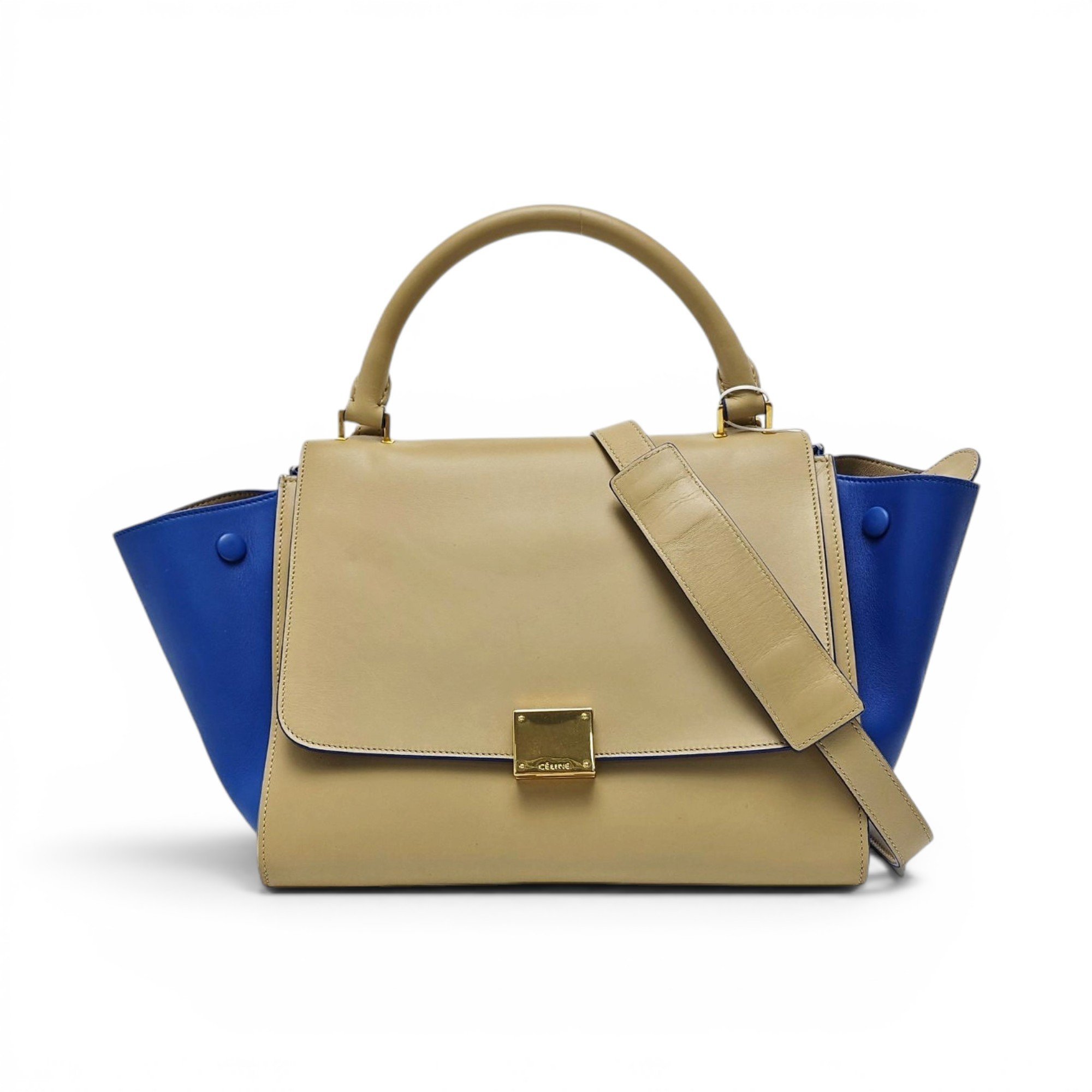 Trapèze leather handbag