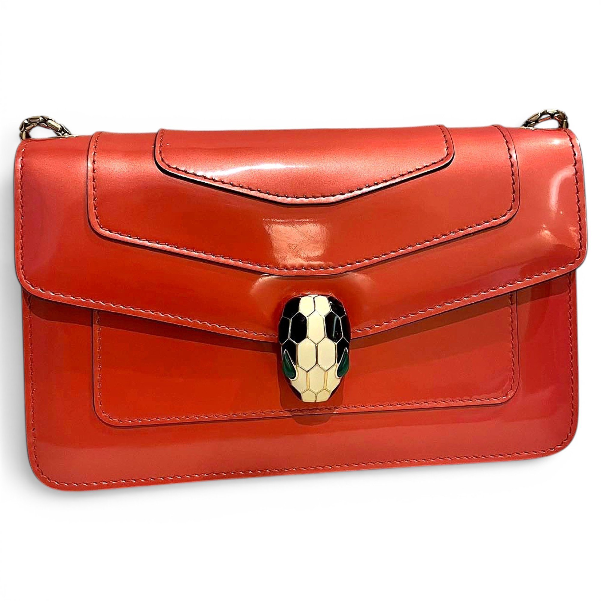Serpenti patent leather handbag