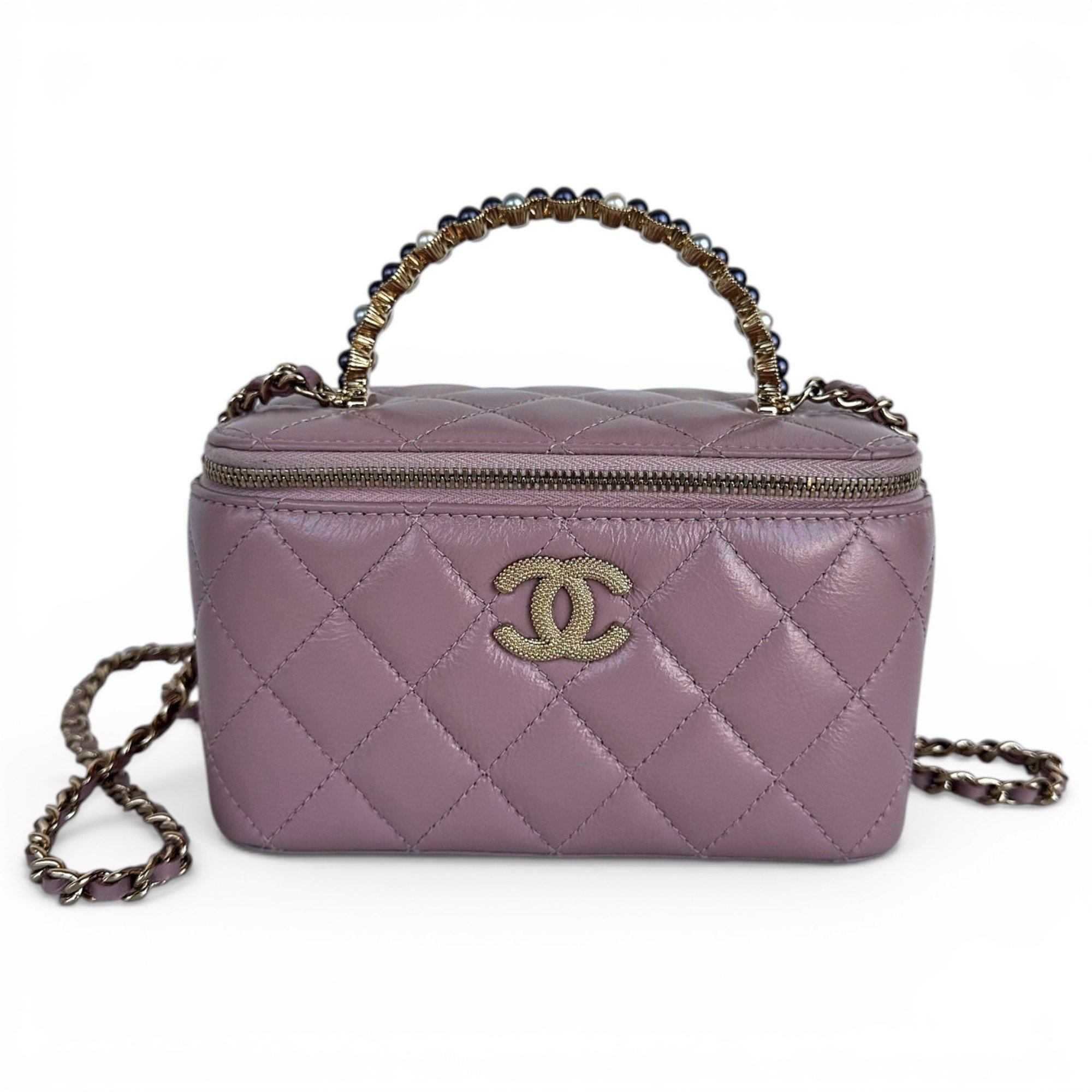 Vanity leather handbag