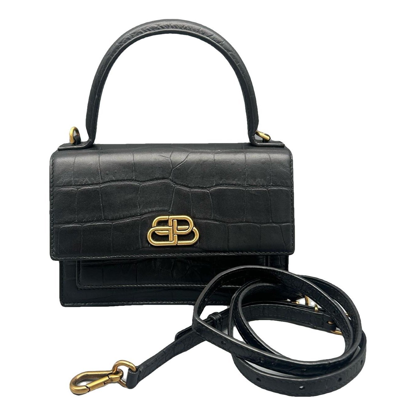 Sharp leather handbag