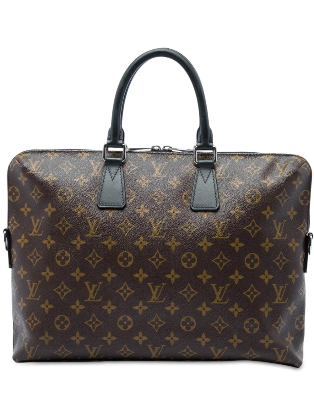 2014 Monogram Macassar Porte Documents Jour business bag