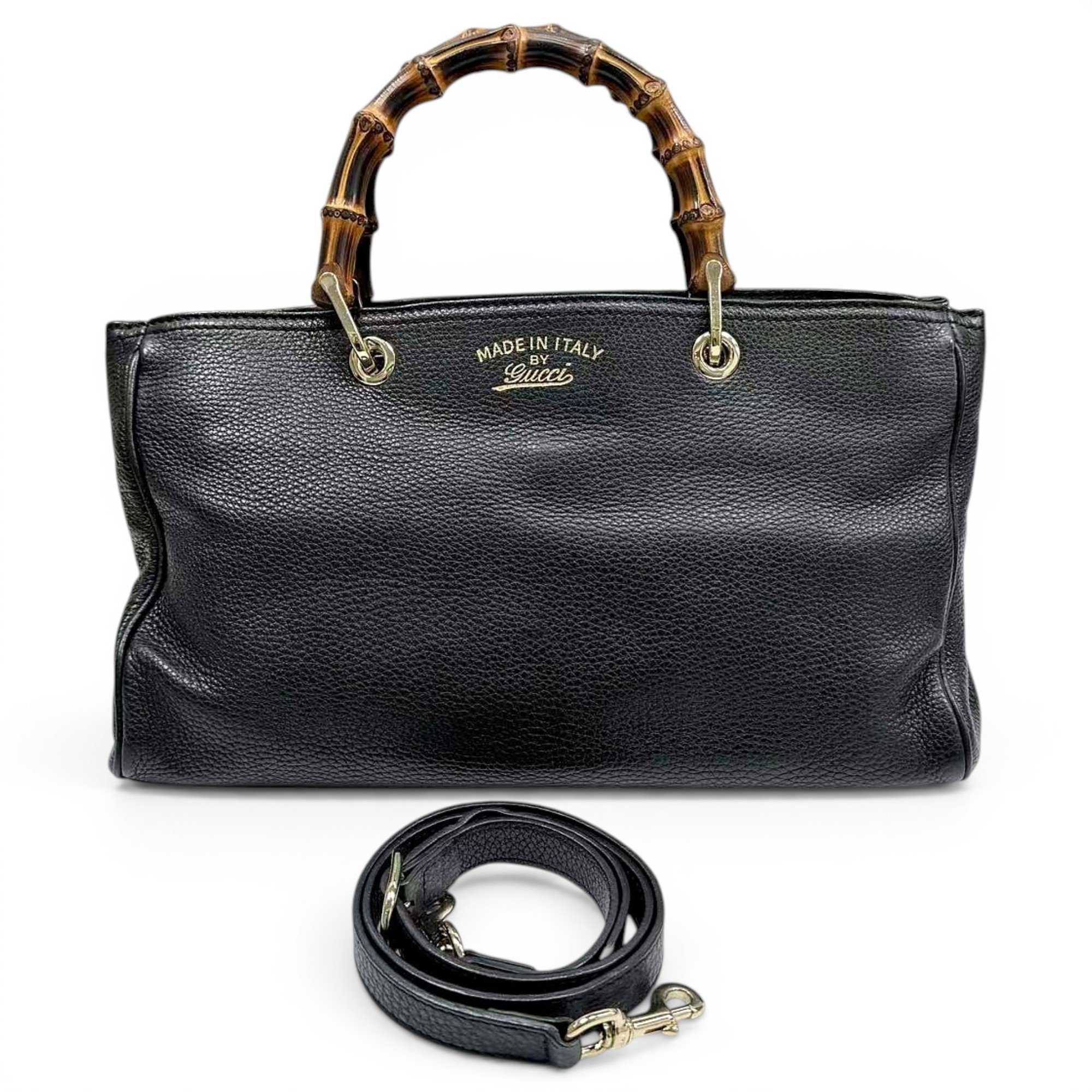 Bamboo Shopper leather handbag