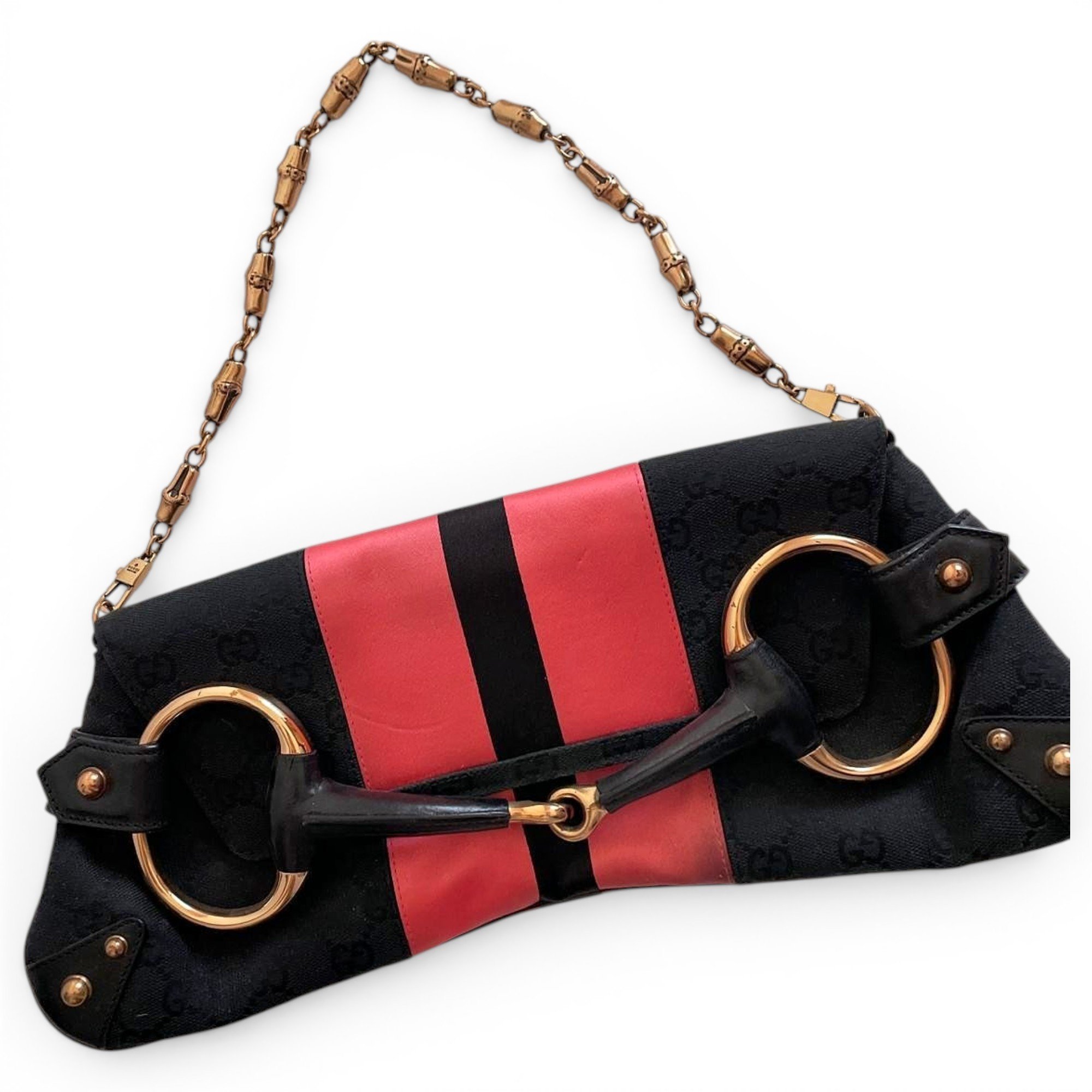 Horsebit Chain cloth handbag