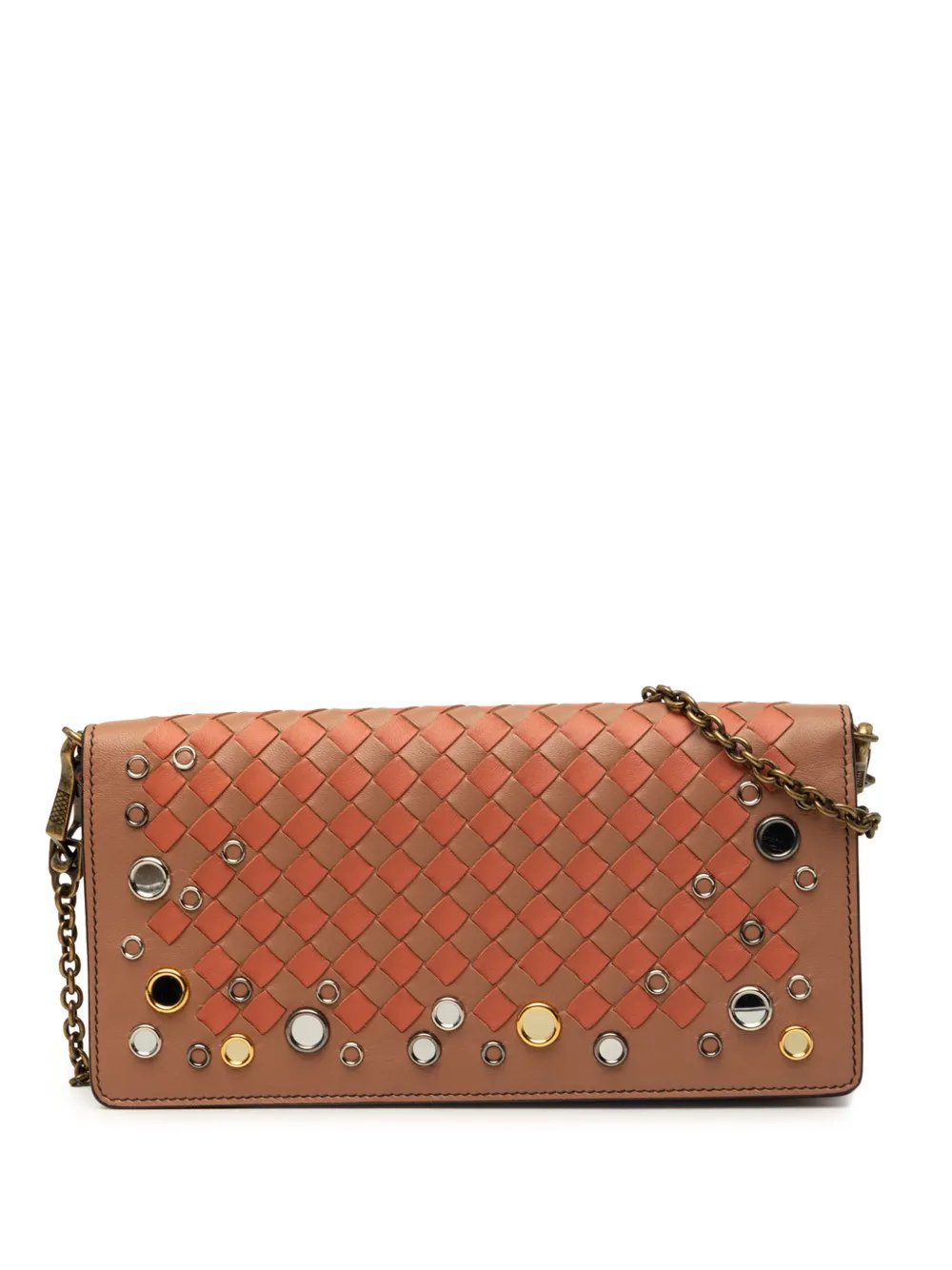 2012-2026 Nappa Intrecciato Studded Wallet on Chain crossbody bag