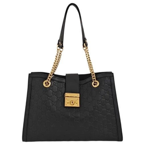 Padlock leather handbag
