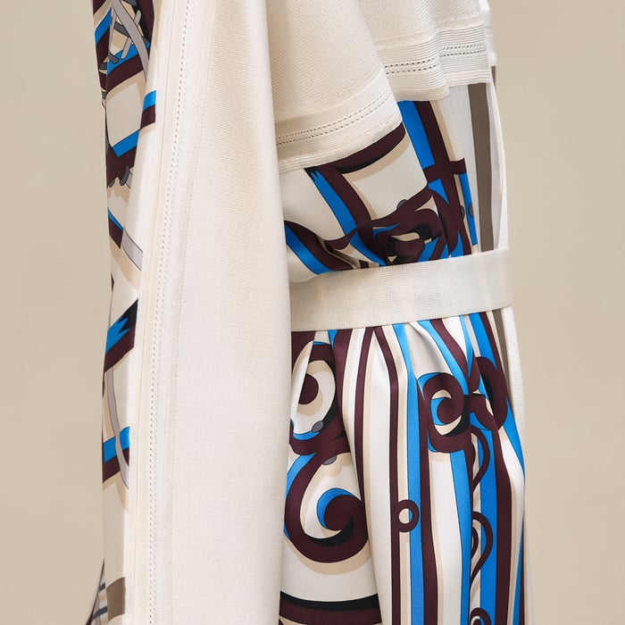 Blanc Céramique "l'Enseigne Du Sellier" Long Cardigan