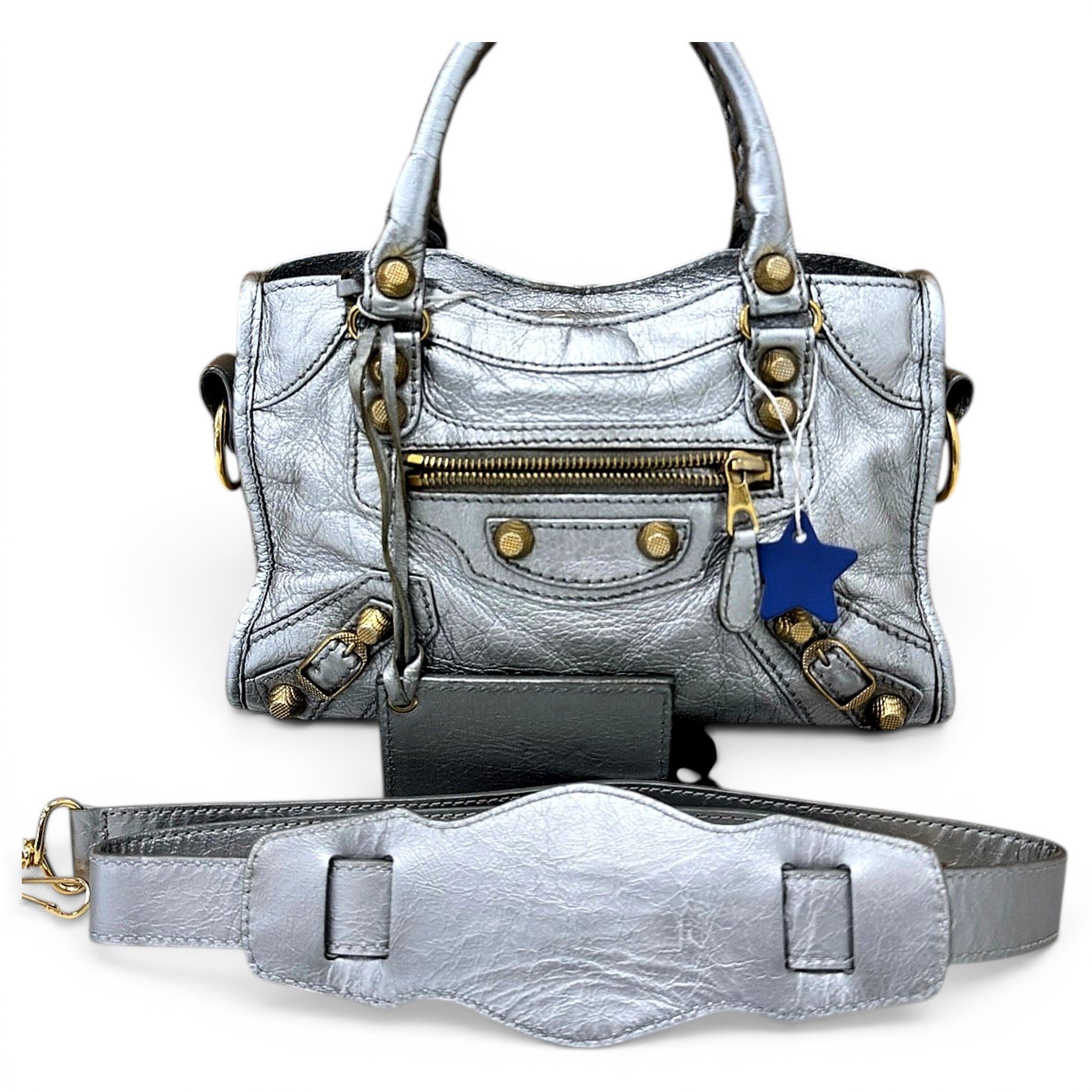 Classic Metalic leather handbag