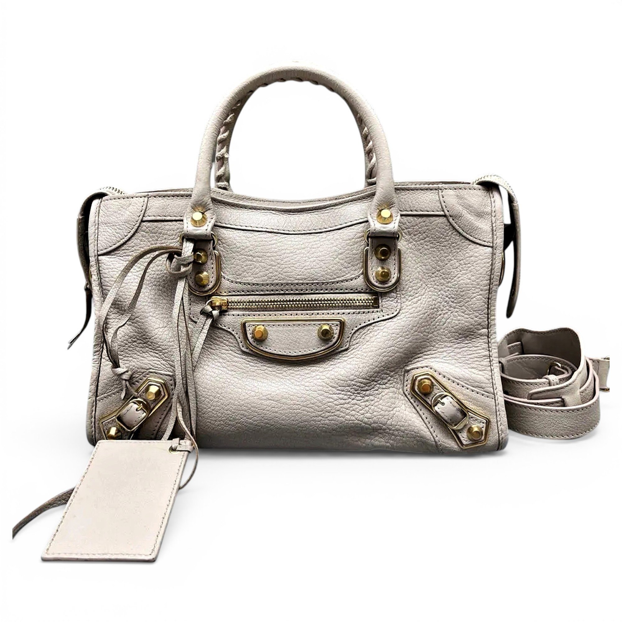 City leather handbag