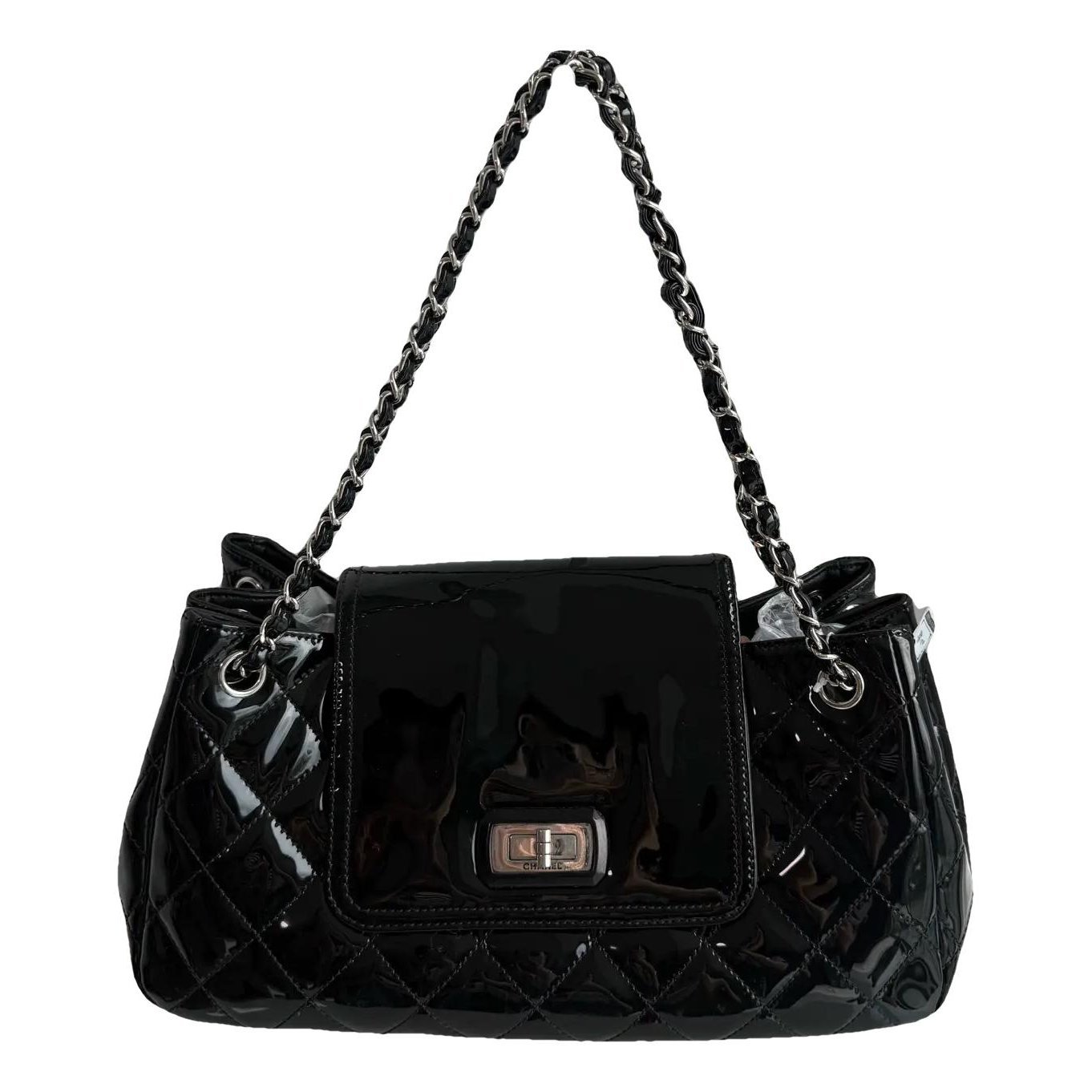 Neo Soft Shopping patent leather handbag