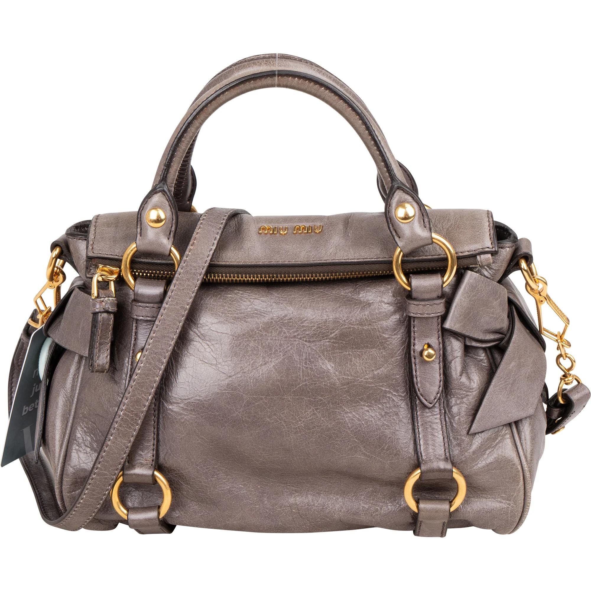 Bow bag leather handbag