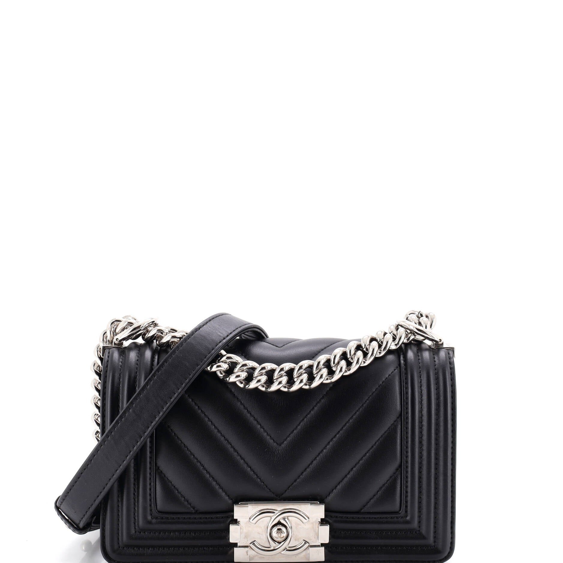 Boy Flap Bag Chevron Lambskin Small