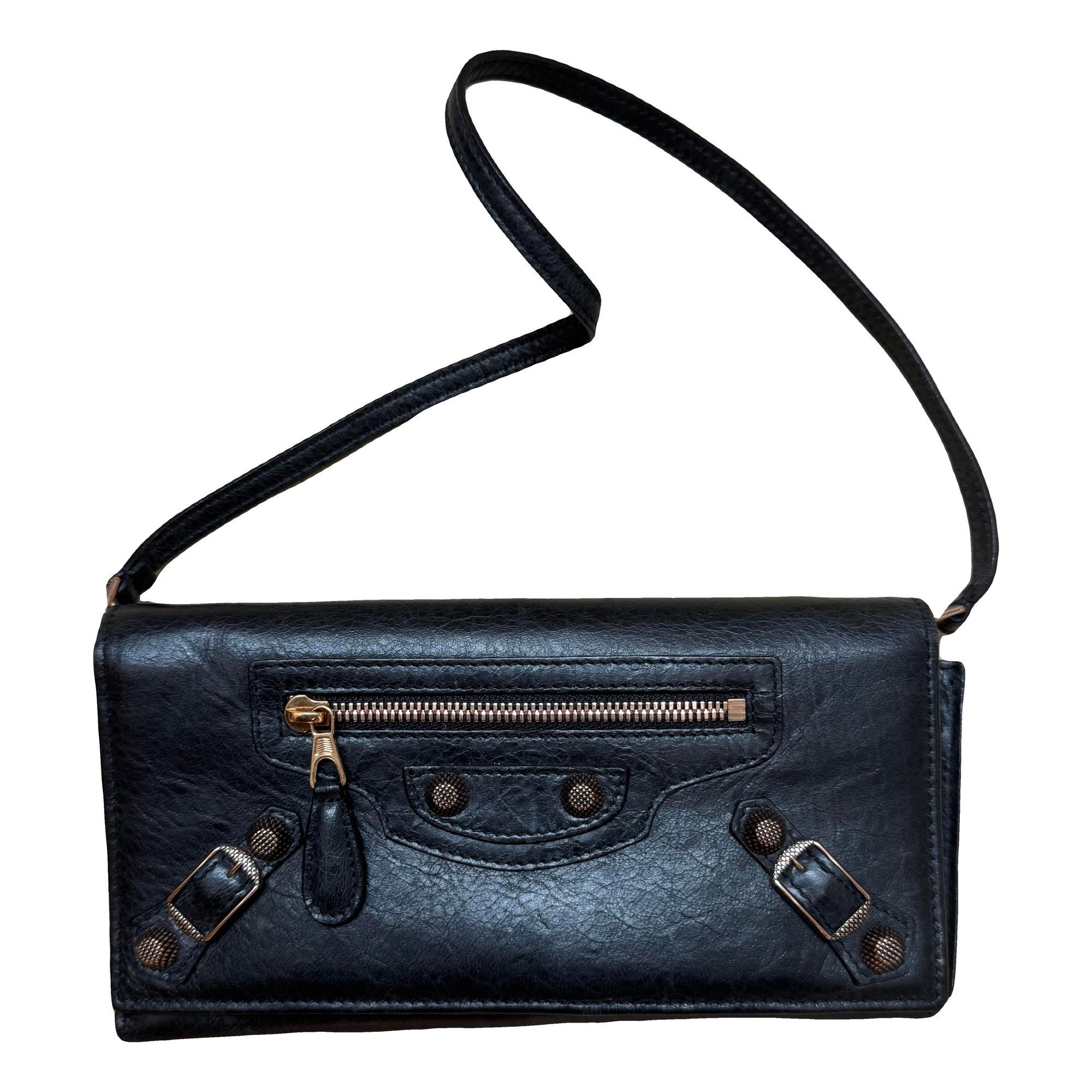 Leather clutch bag
