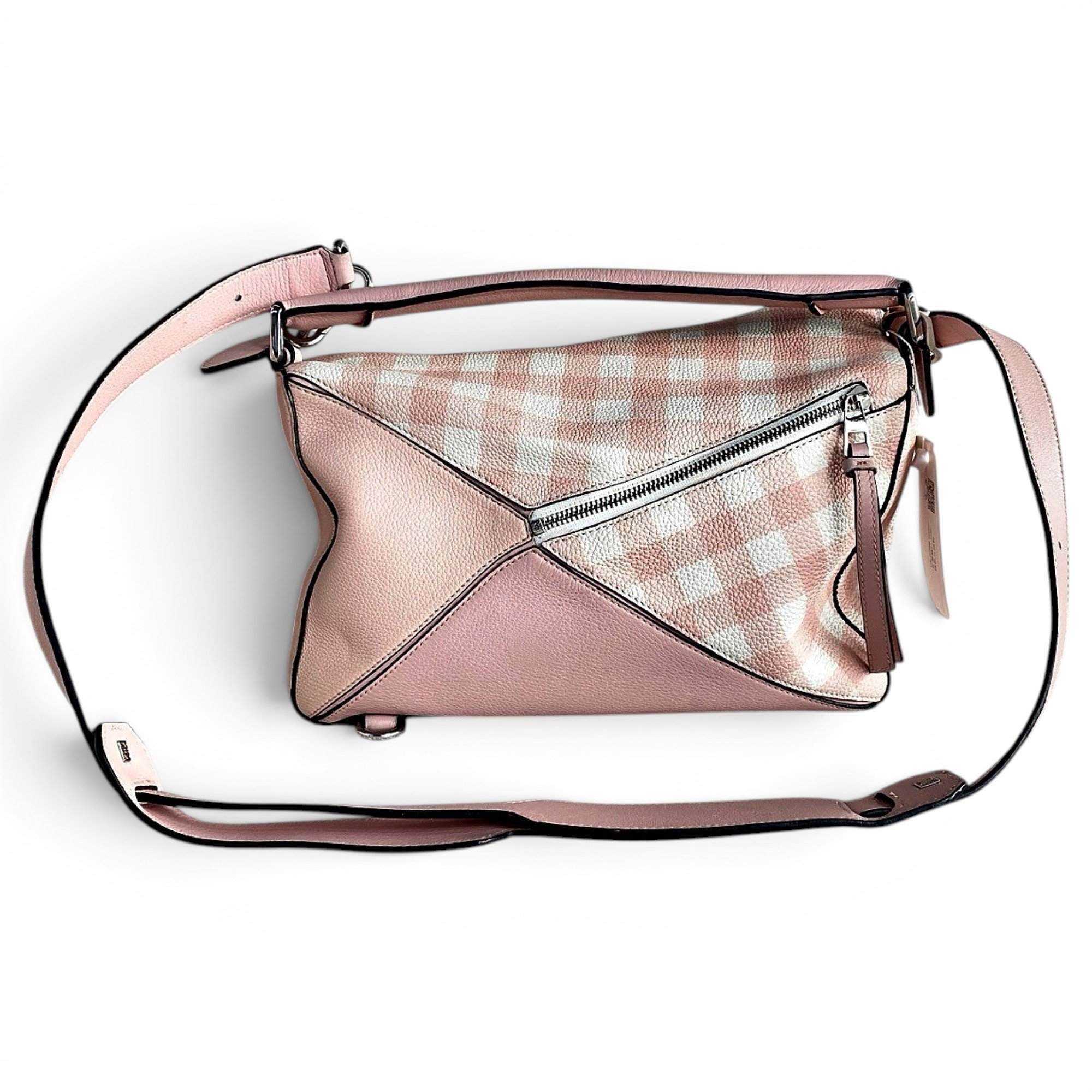 Puzzle leather handbag