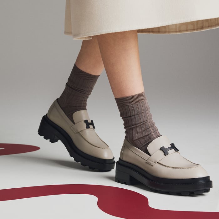 Beige Galet Louvre Loafer
