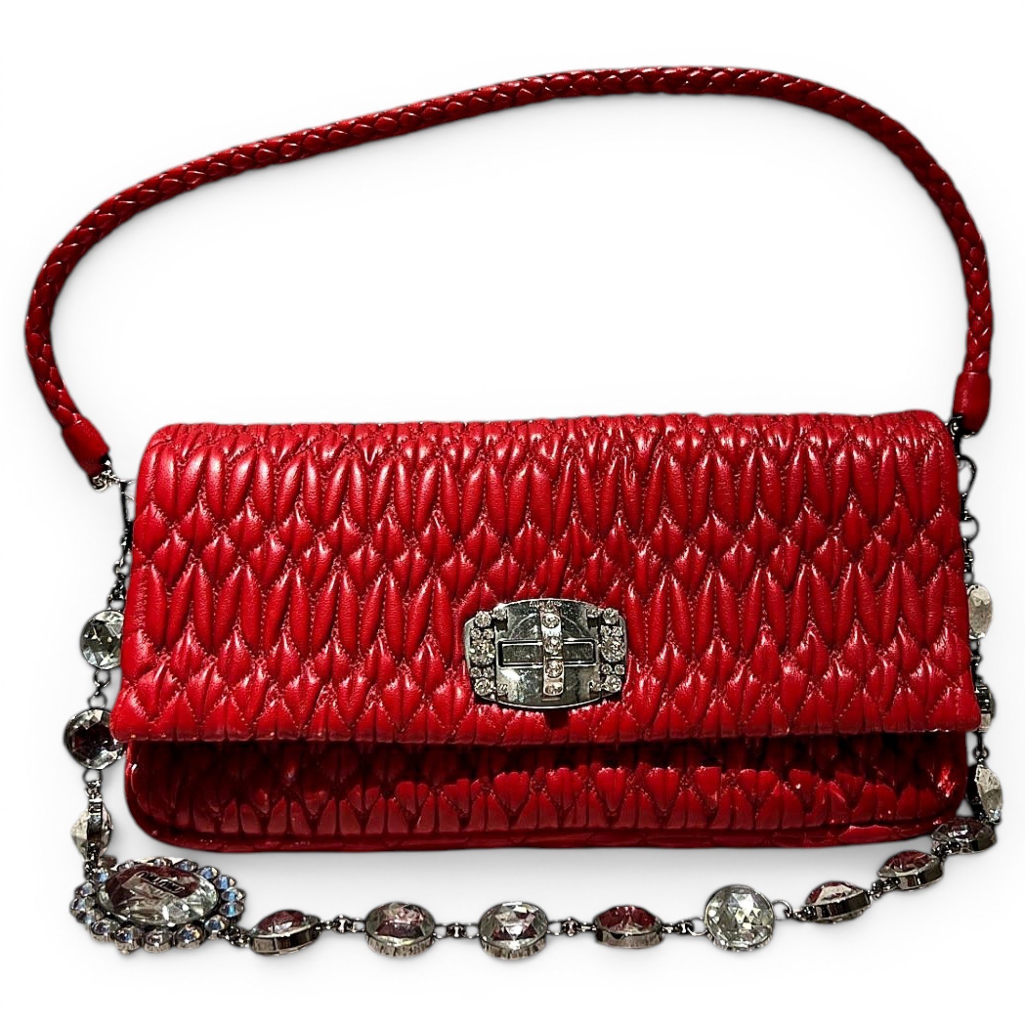 Miu Miu Miu Crystal leather handbag