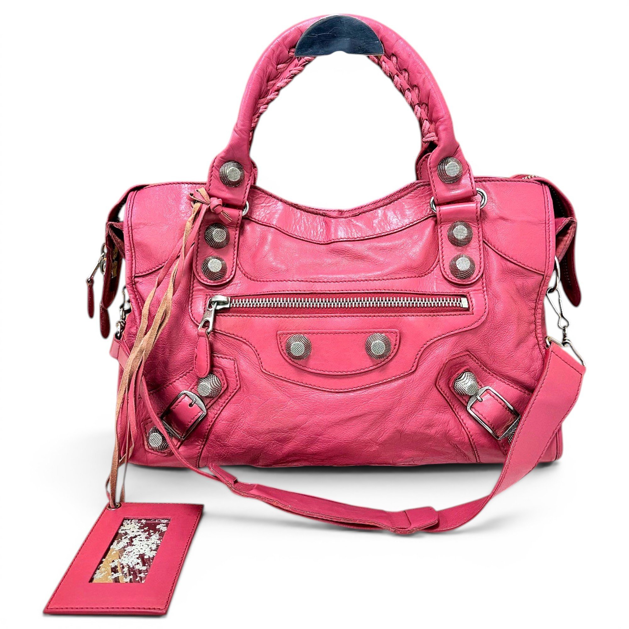City leather handbag