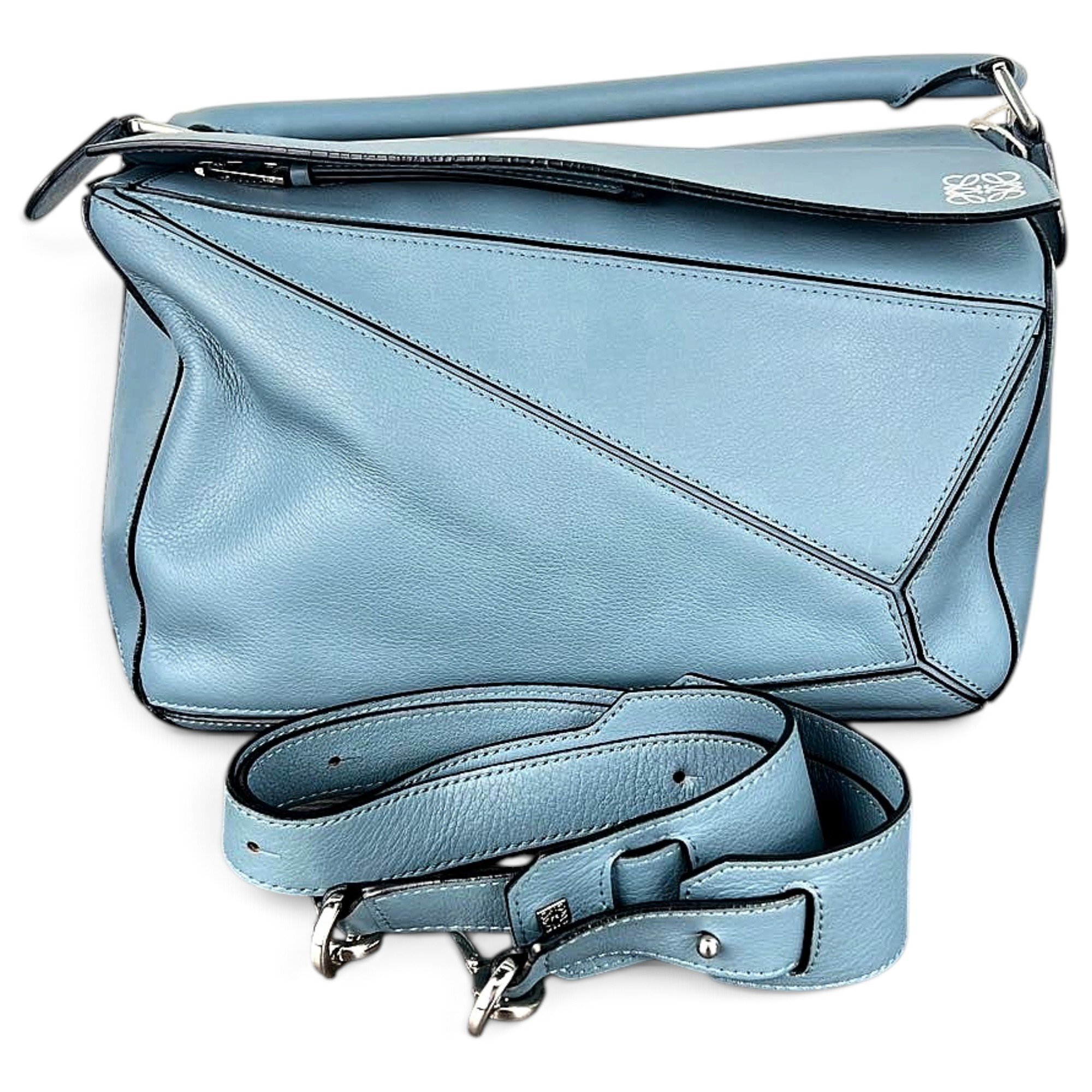 Puzzle leather handbag