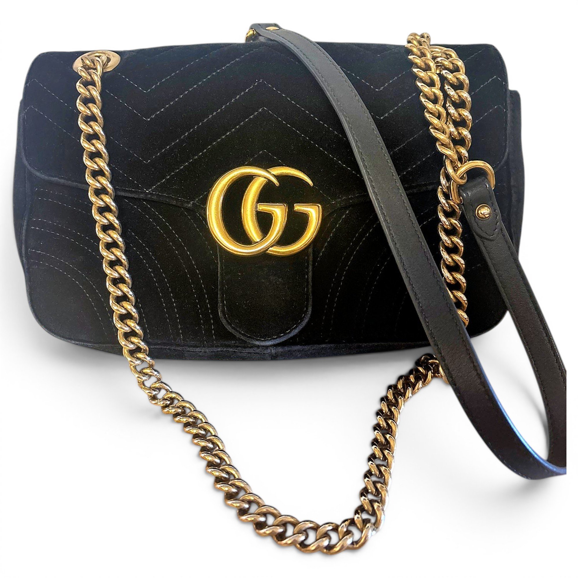 GG Marmont Flap velvet handbag