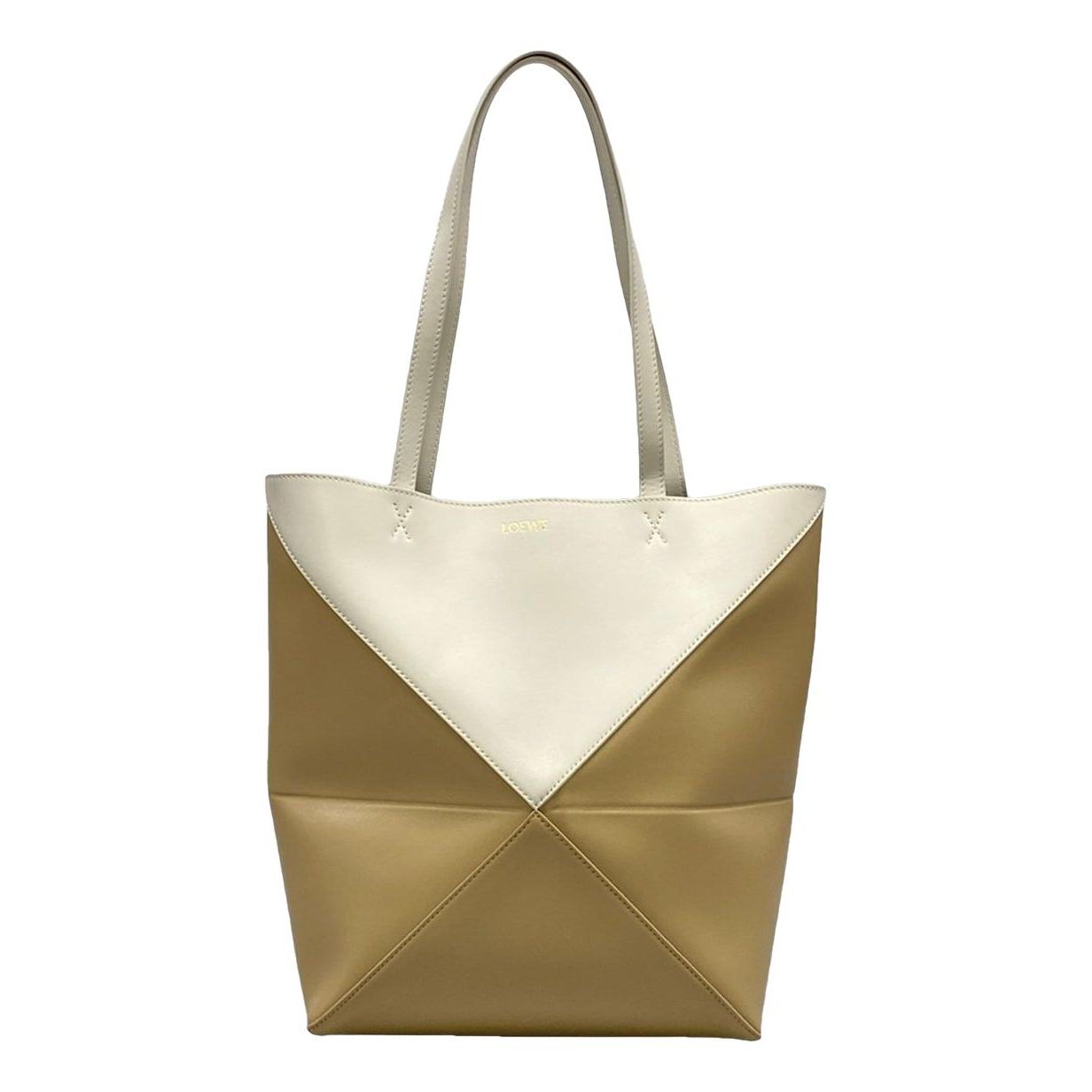 Puzzle leather tote