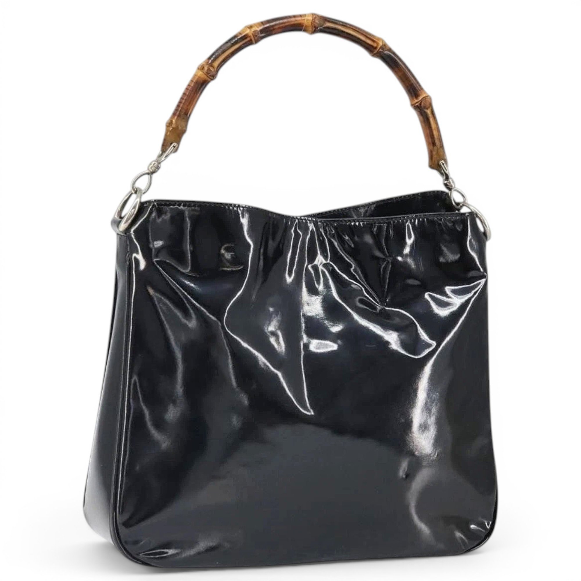 Patent leather handbag