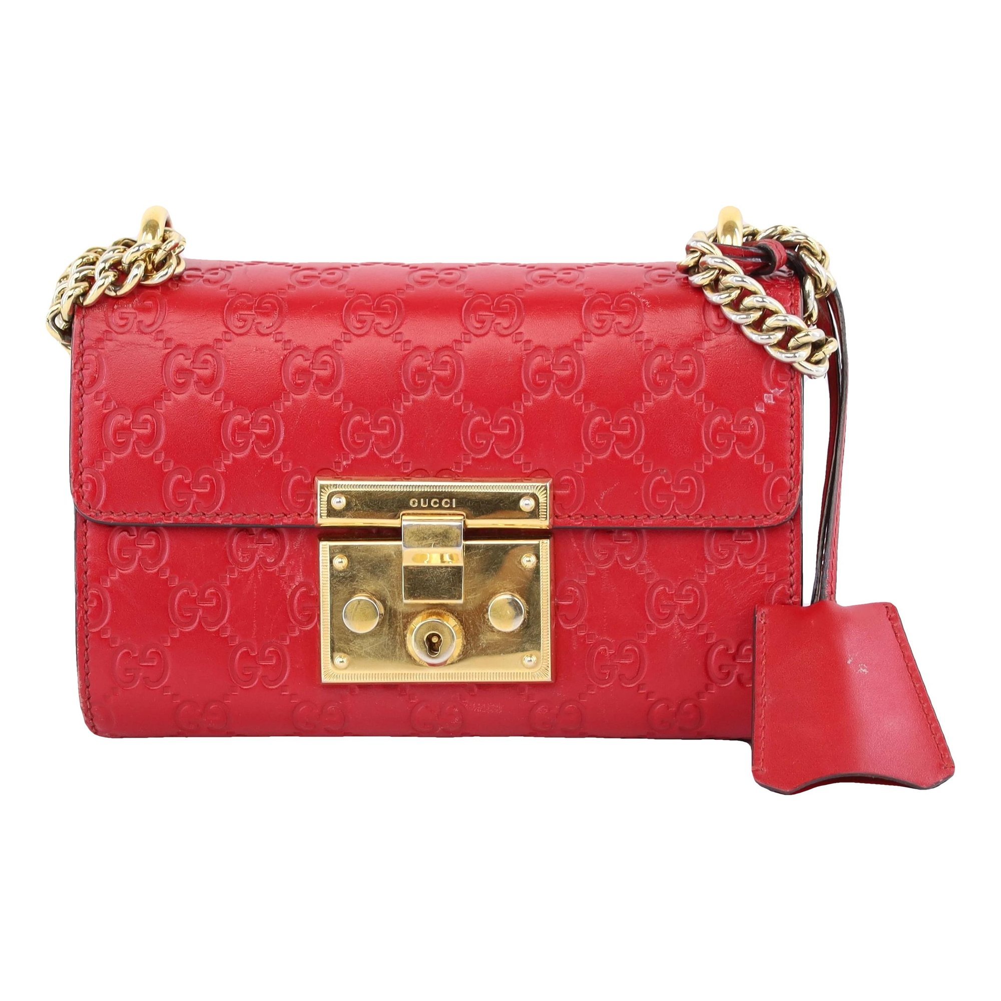 Padlock leather handbag