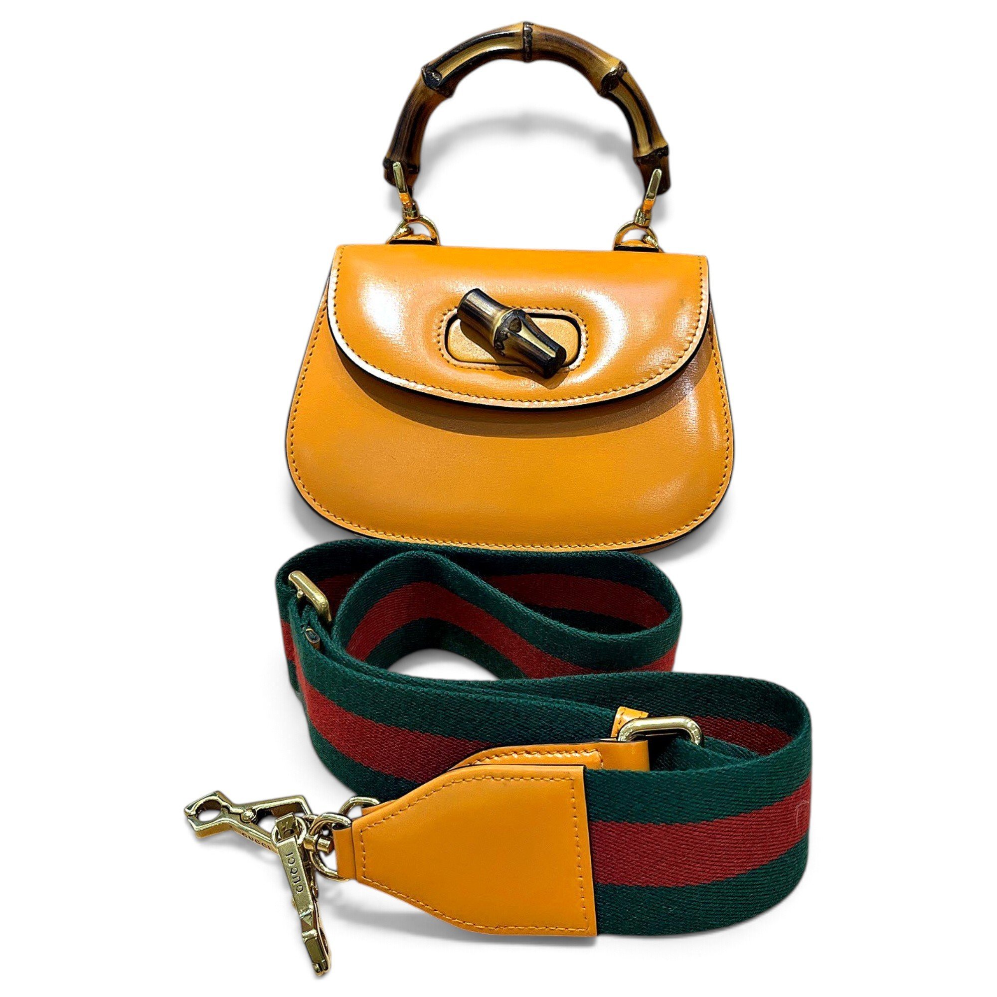Convertible Bamboo Top Handle leather handbag