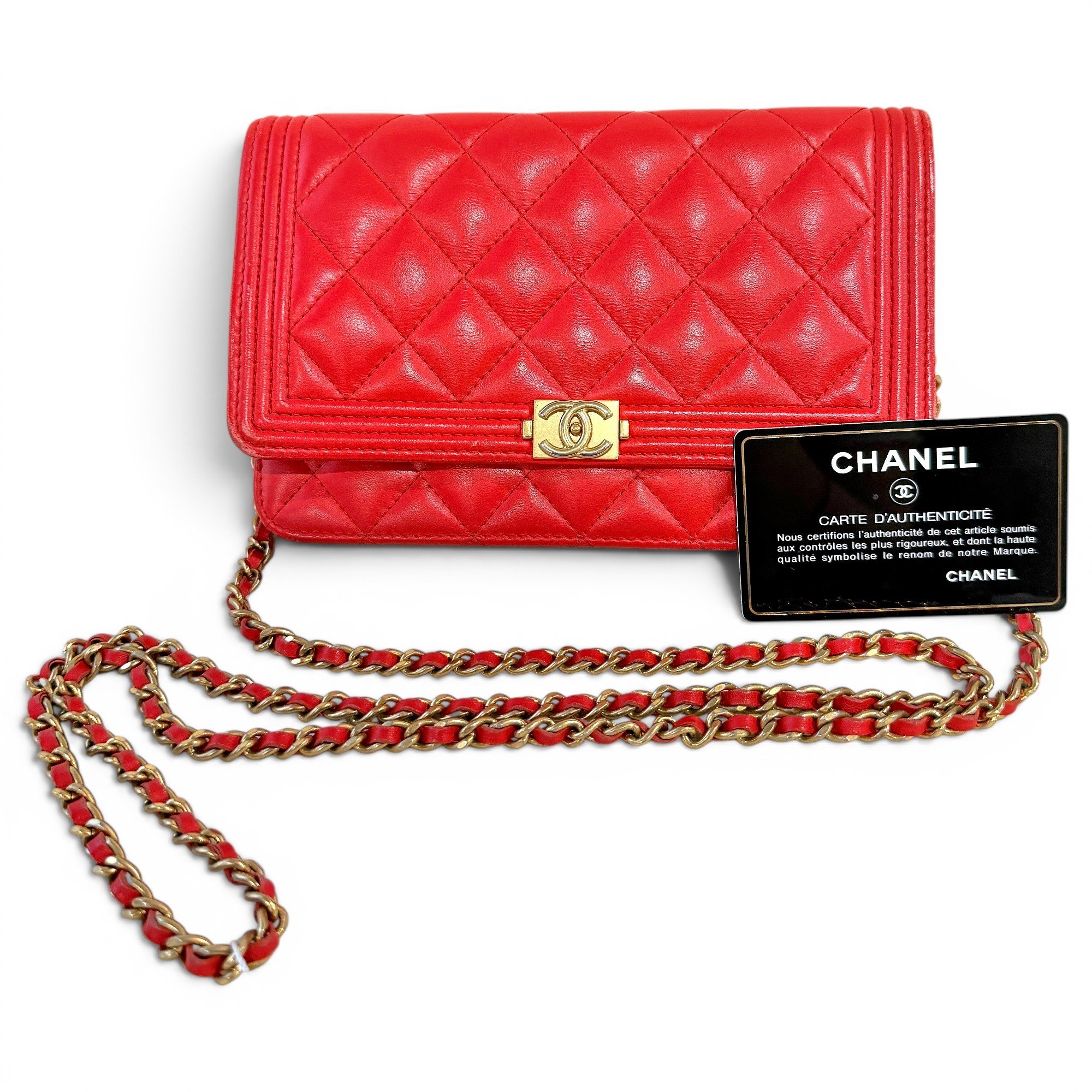 Wallet On Chain Boy leather handbag