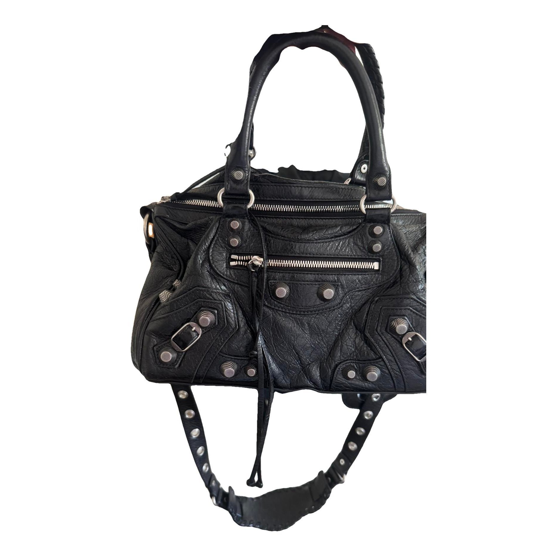 City leather handbag