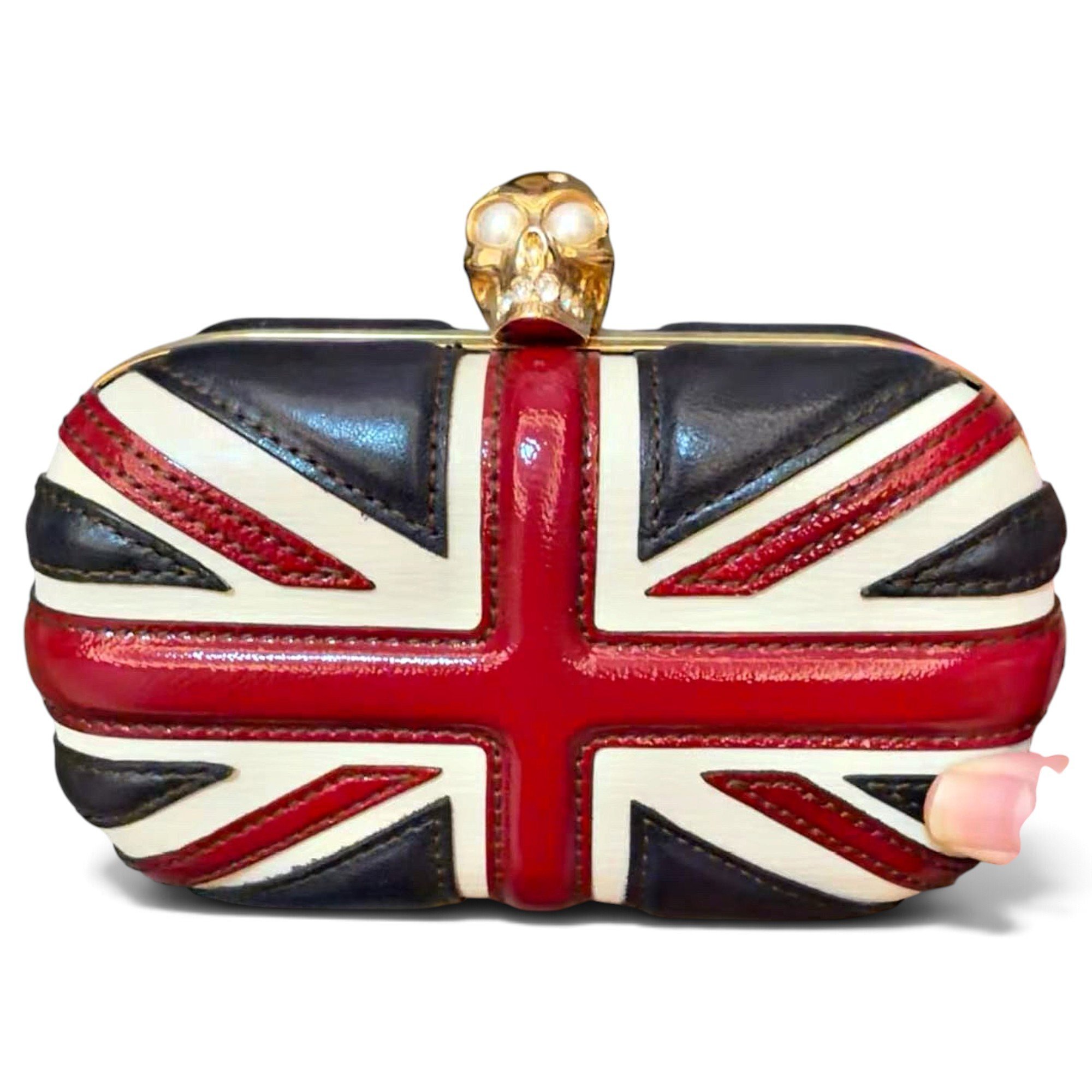 Alexander McQueen Skull leather clutch bag