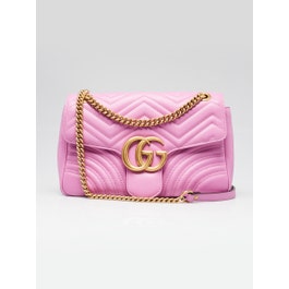 Gucci Gucci Purple Quilted Leather Medium Marmont Shoulder Bag