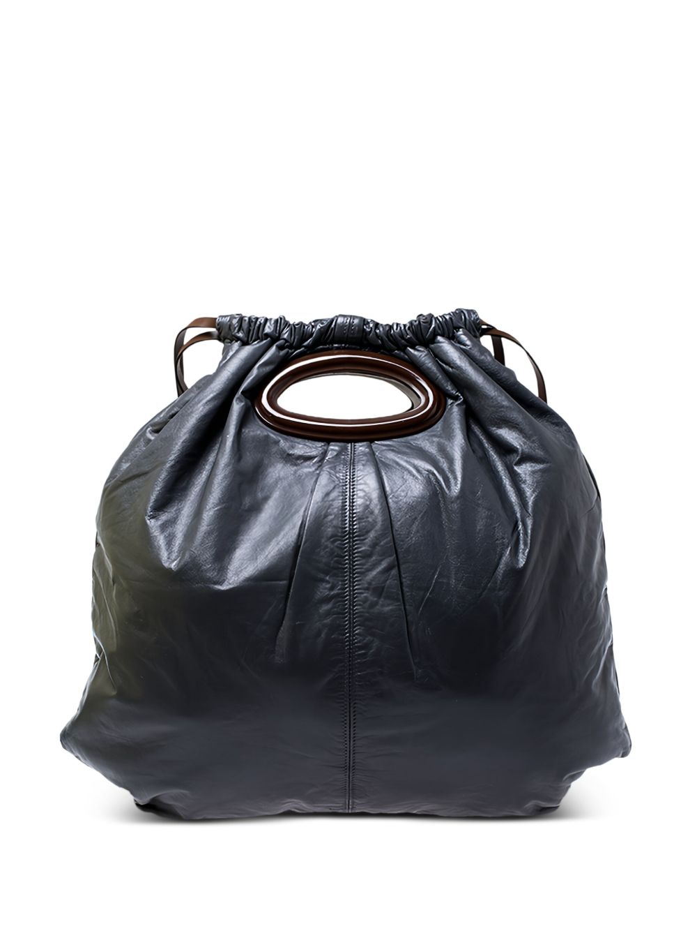 leather drawstring handbag