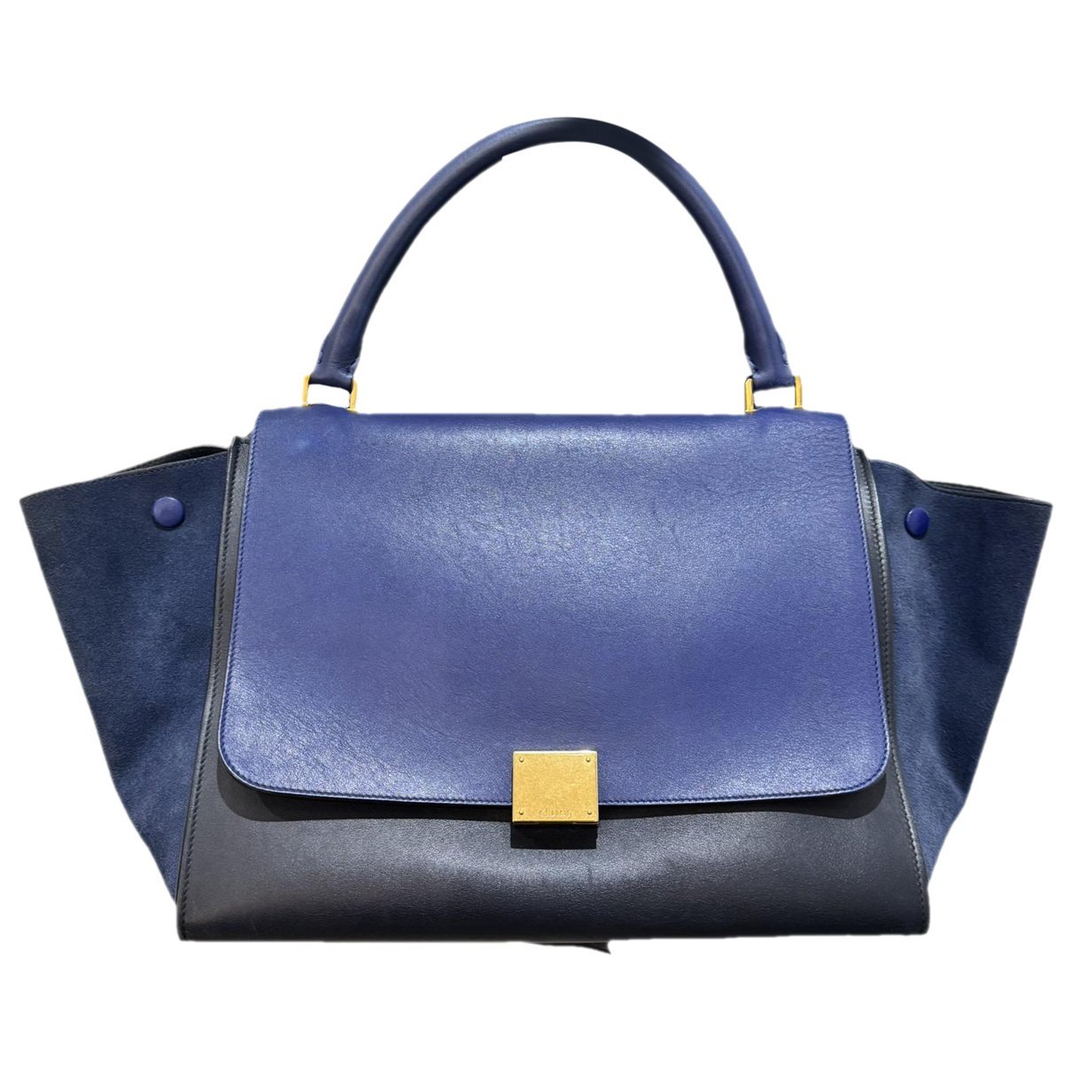 Trapèze leather handbag