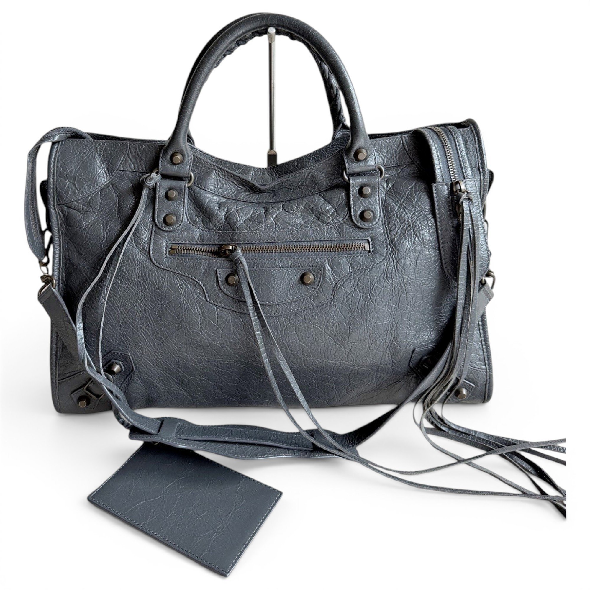 City leather handbag