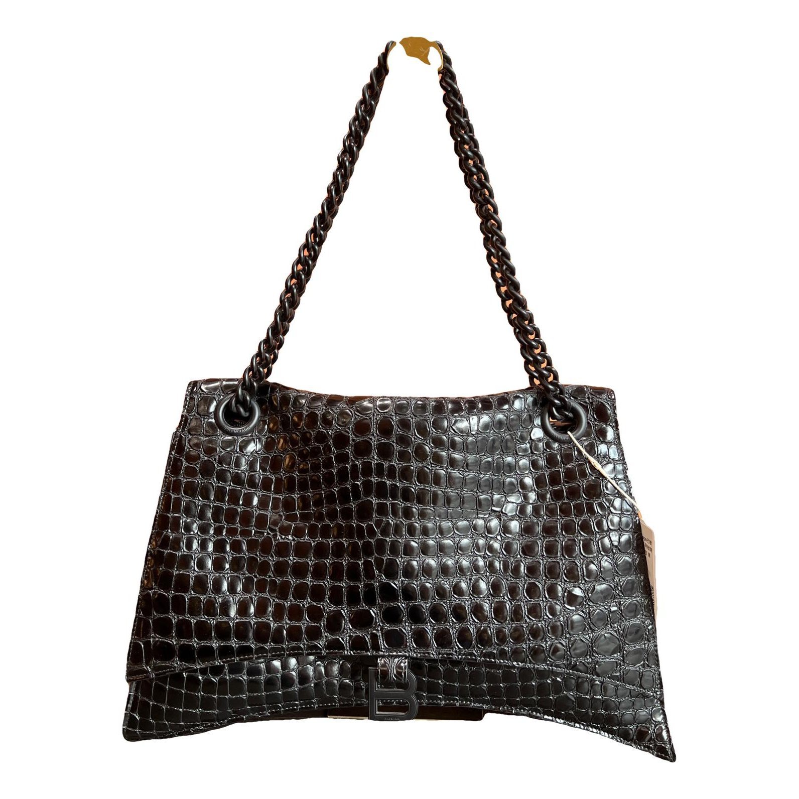 Crush leather handbag