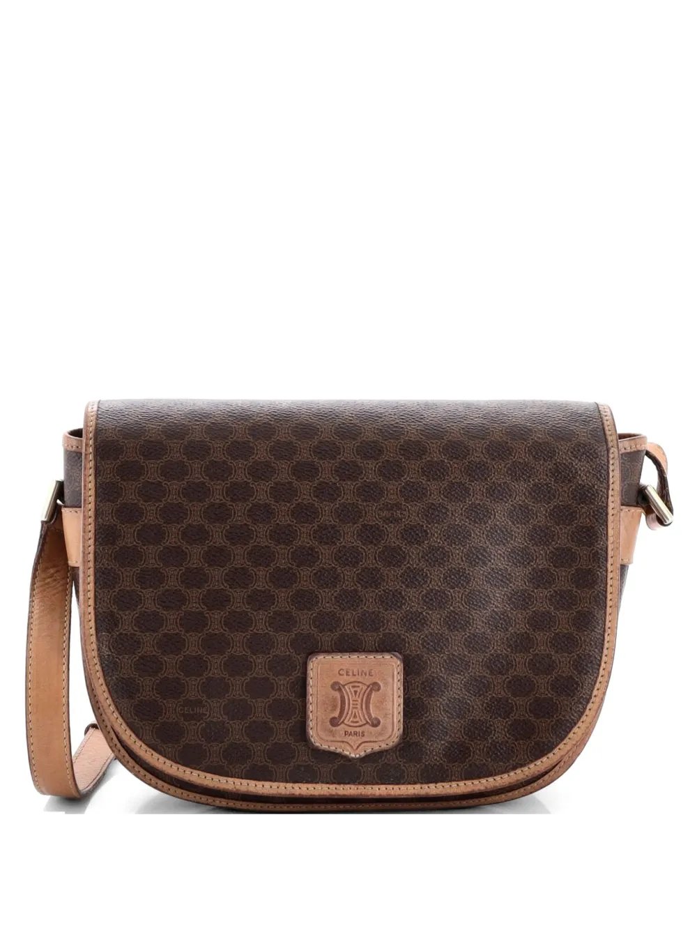 Vintage Saddle Flap Shoulder Bag Macadam Coated Canvas Small crossbody bag