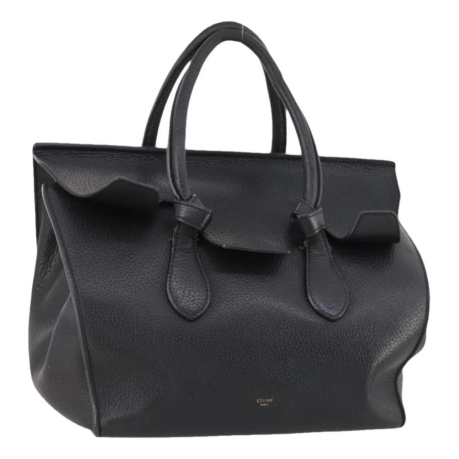 Tie leather handbag