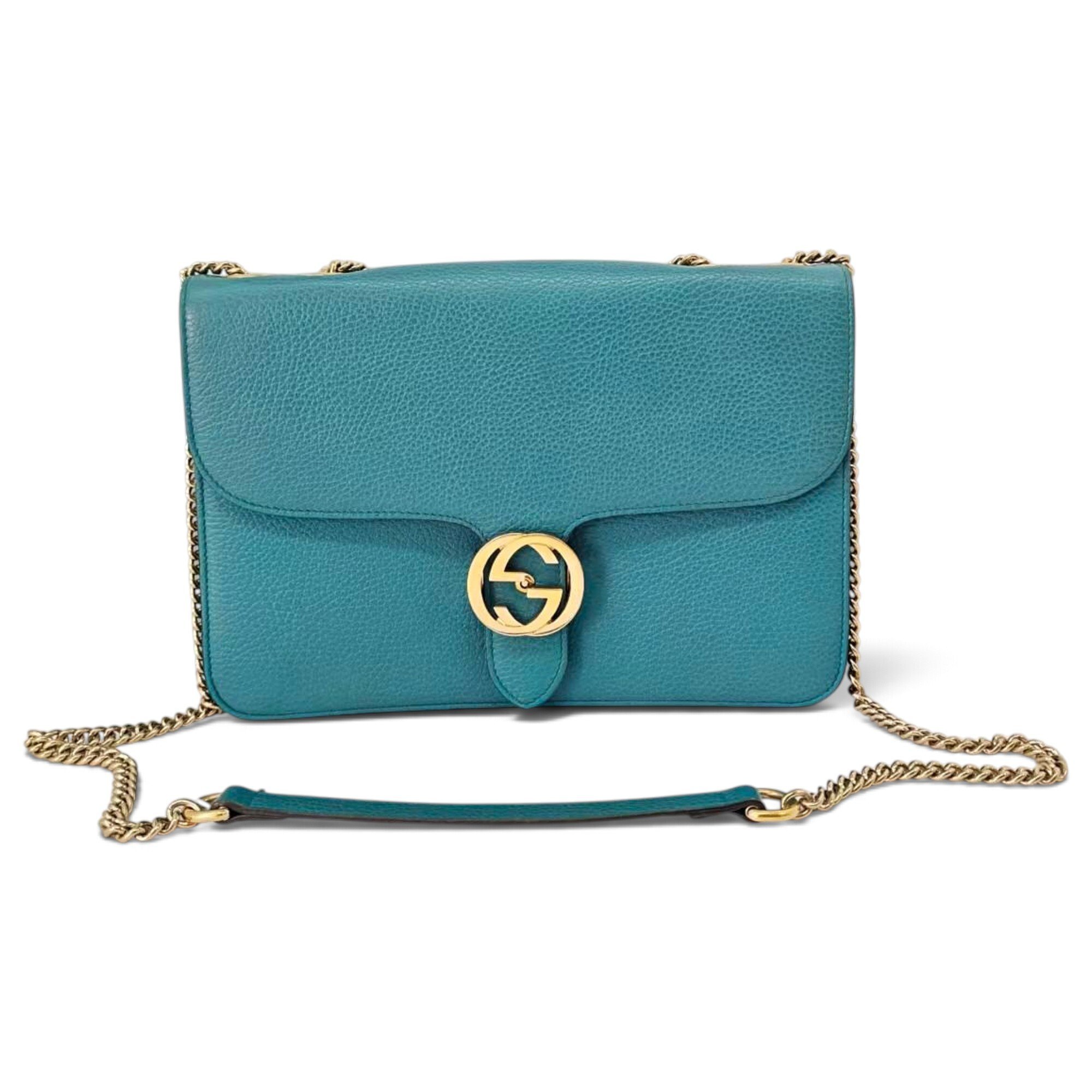 Interlocking leather crossbody bag