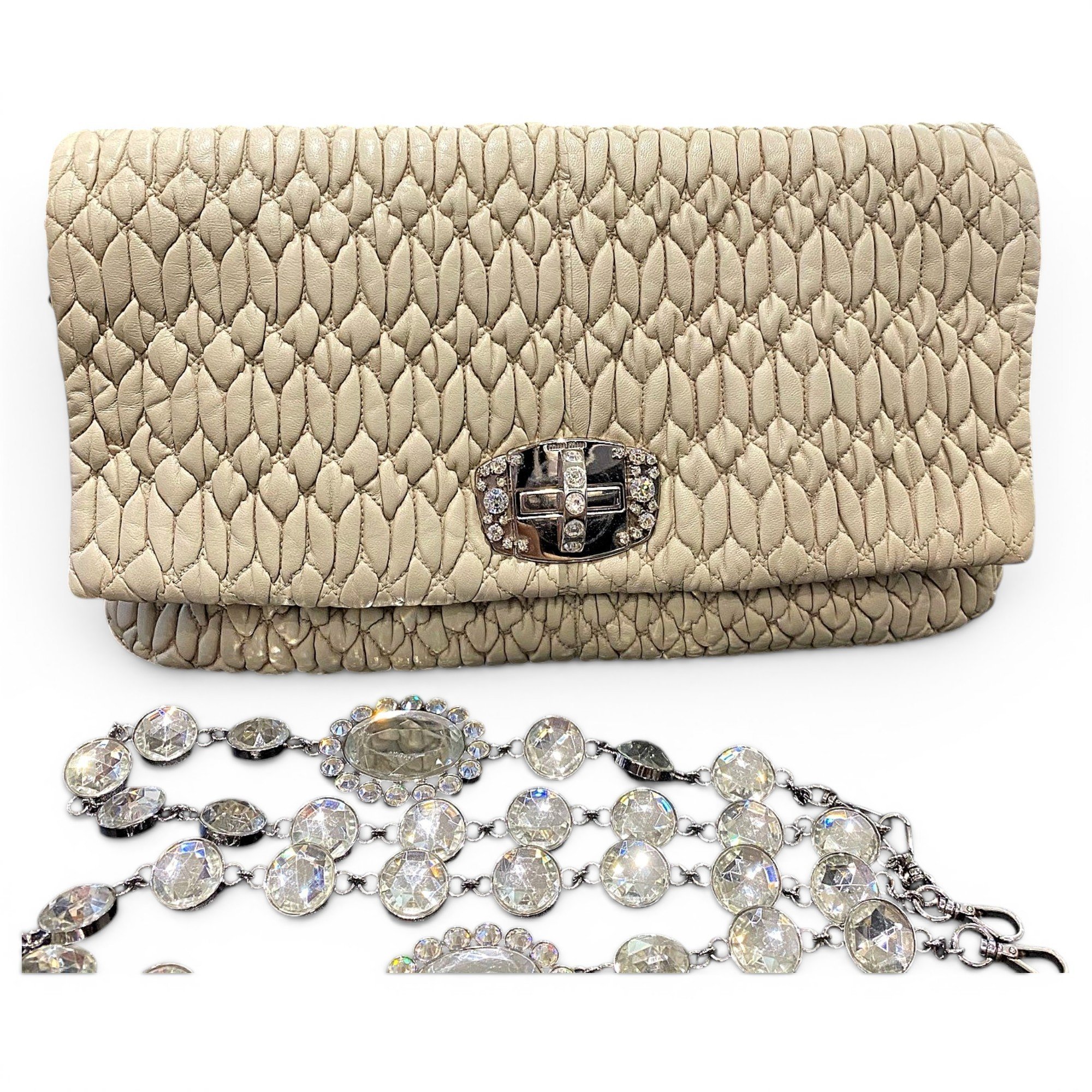 Miu Miu Miu Crystal leather handbag
