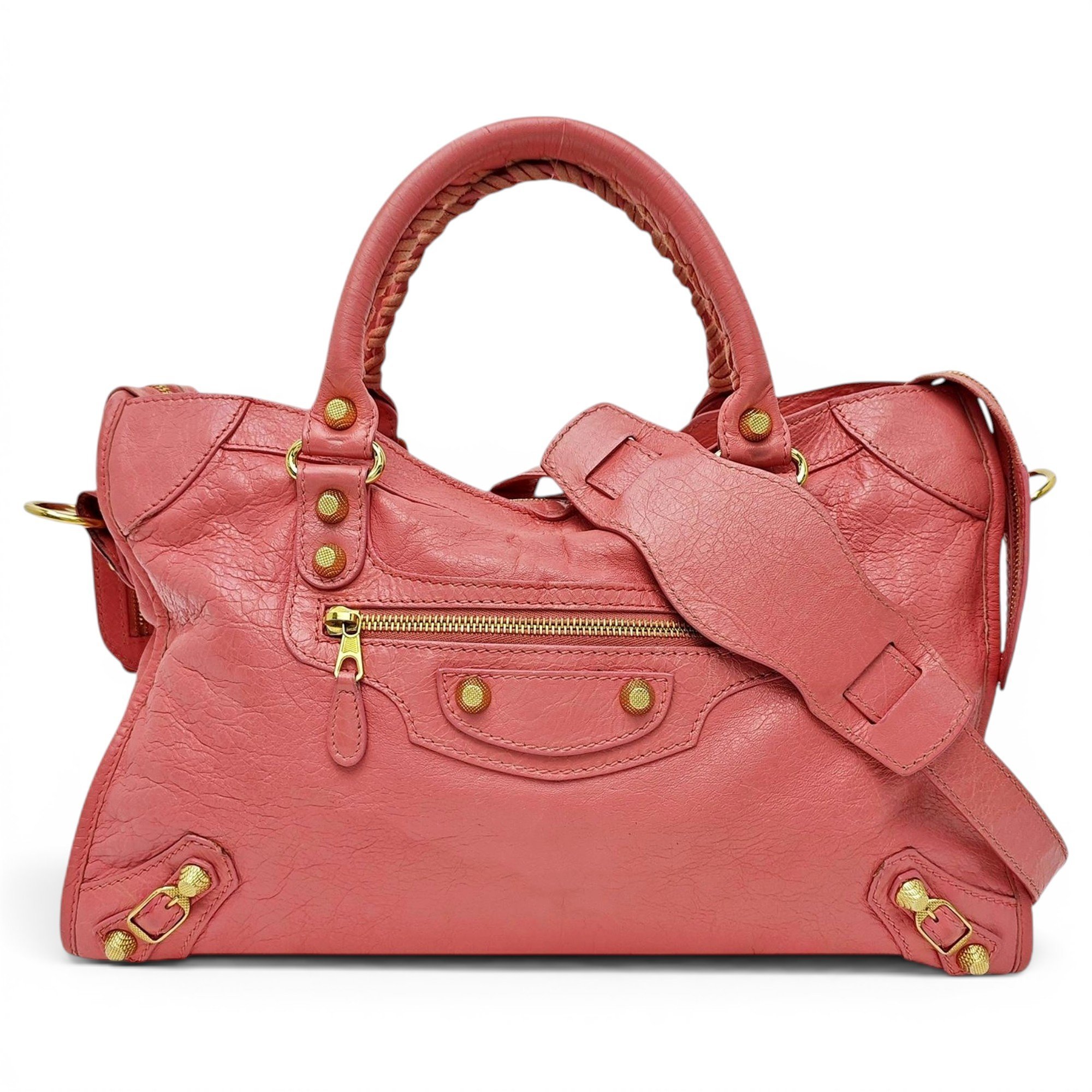City leather handbag