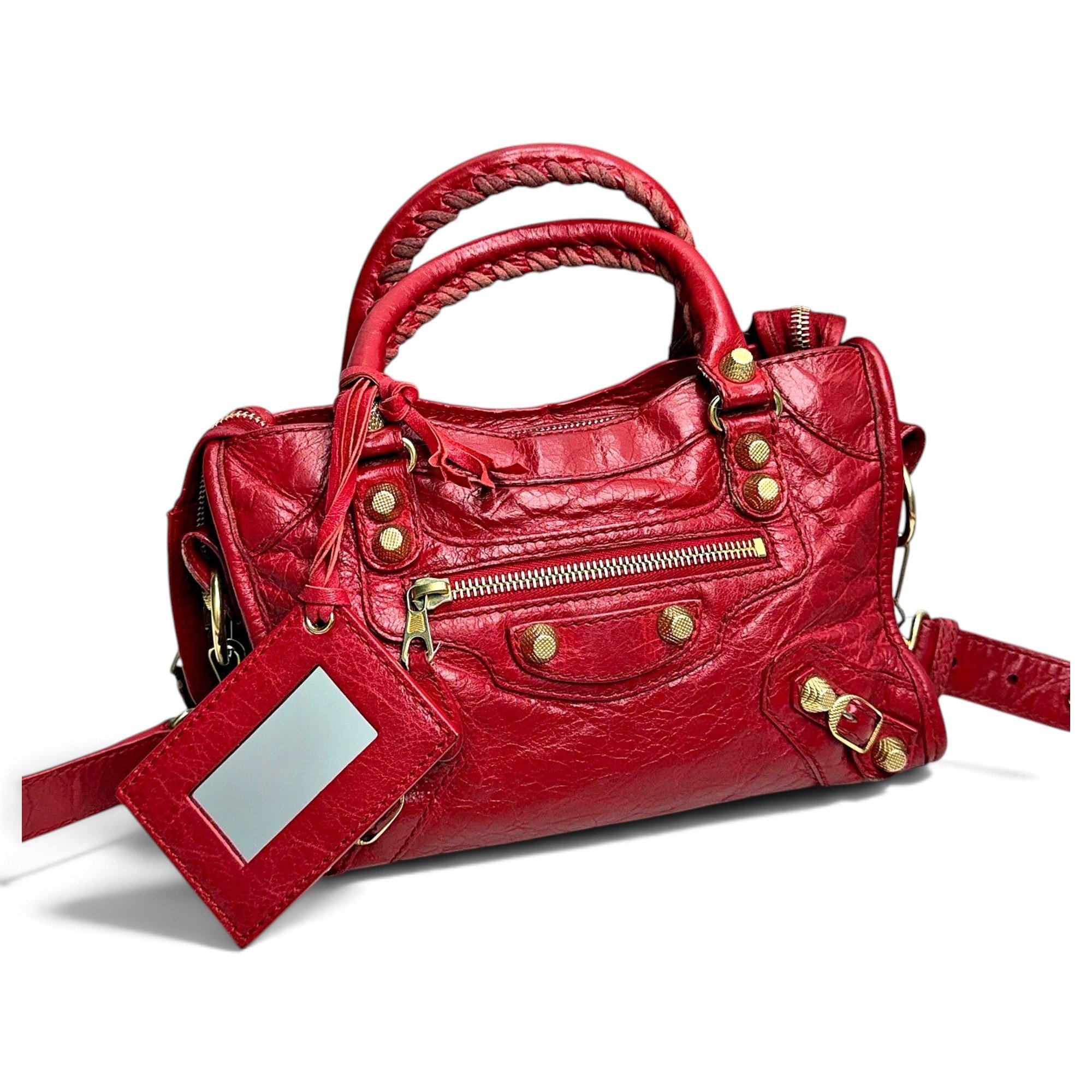 City leather handbag