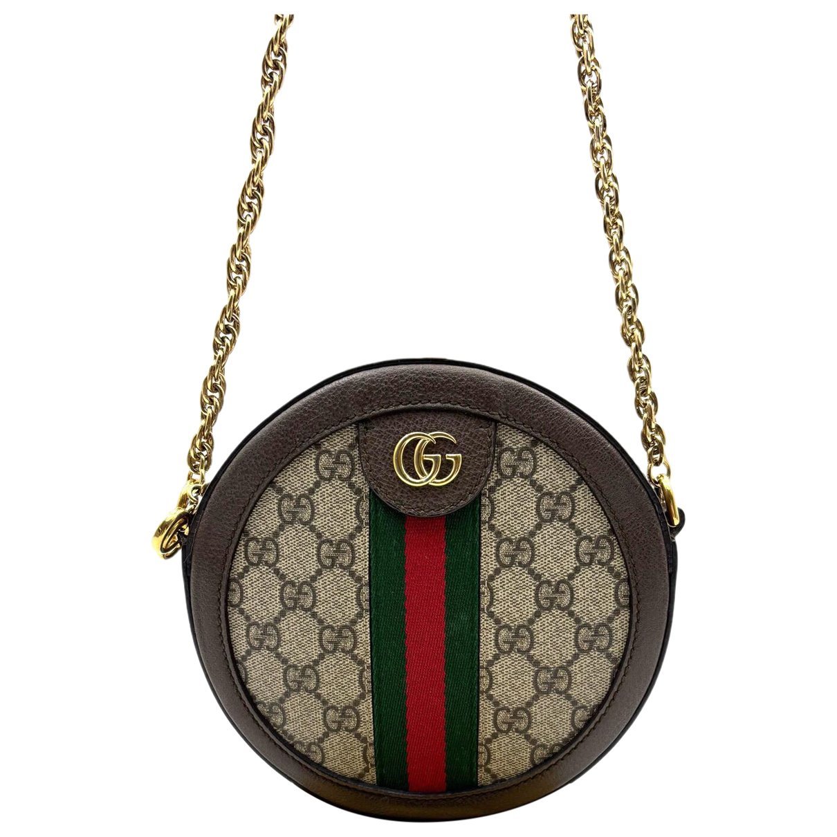 Ophidia Round leather crossbody bag