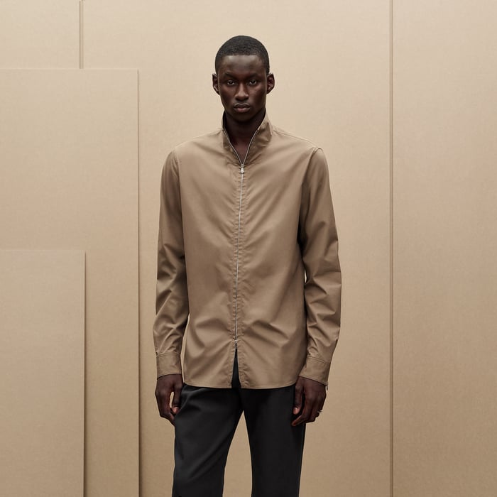 Tourbe Straight Cut Shirt With Contrasted Detail