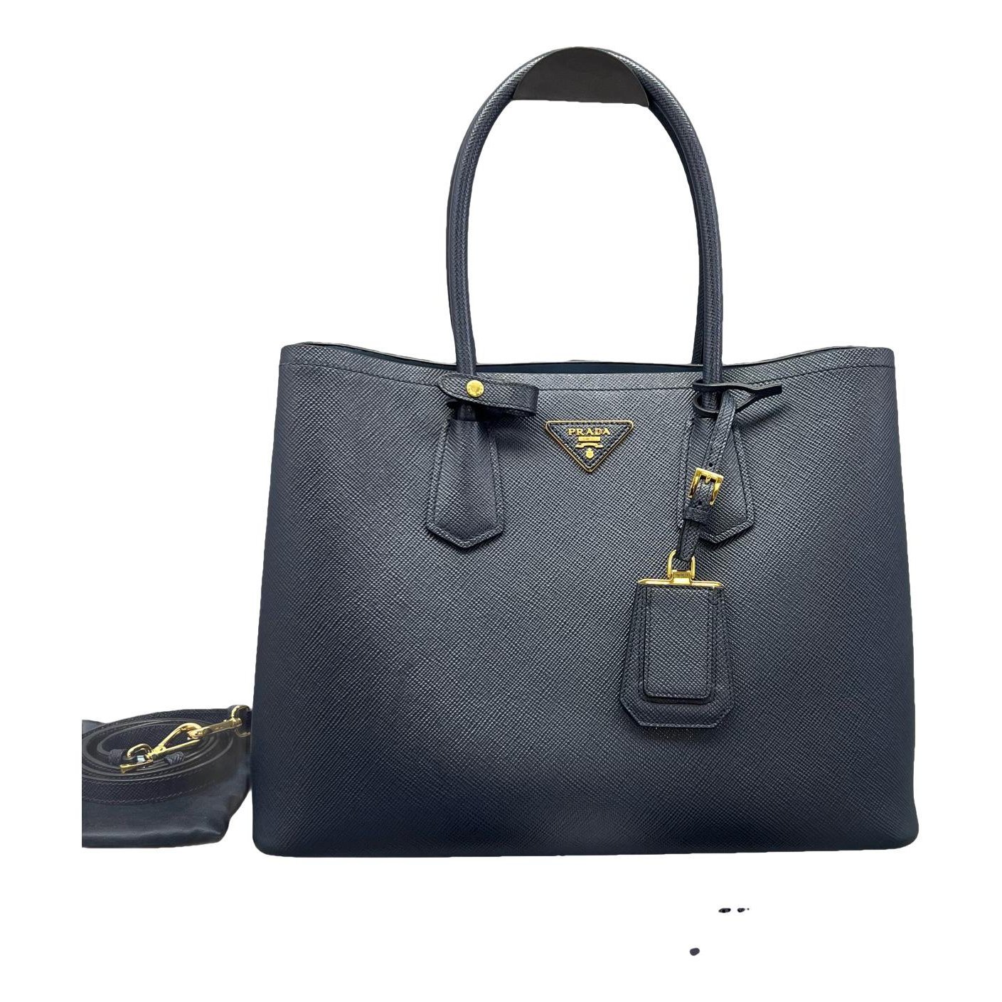 Double leather handbag