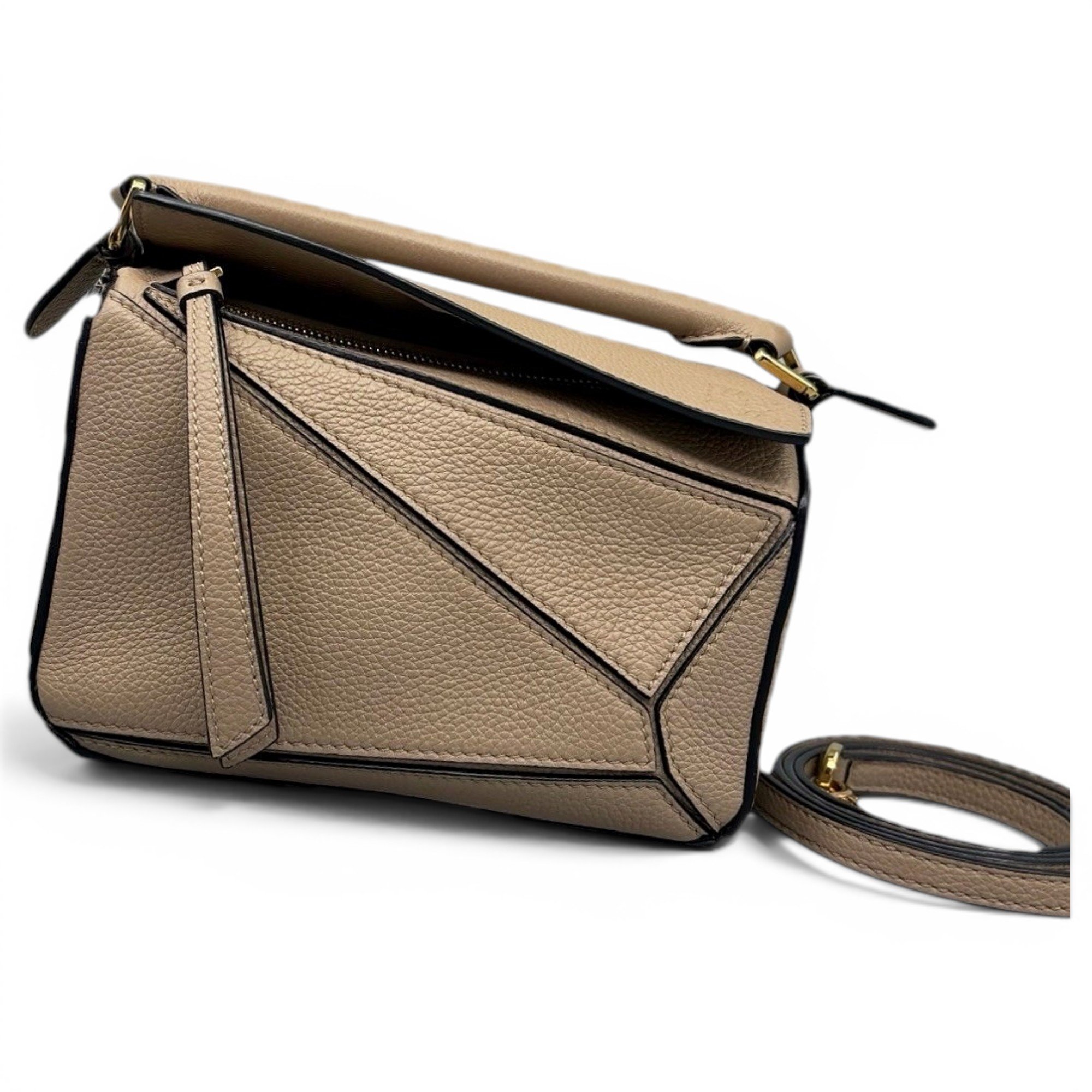 Puzzle leather handbag