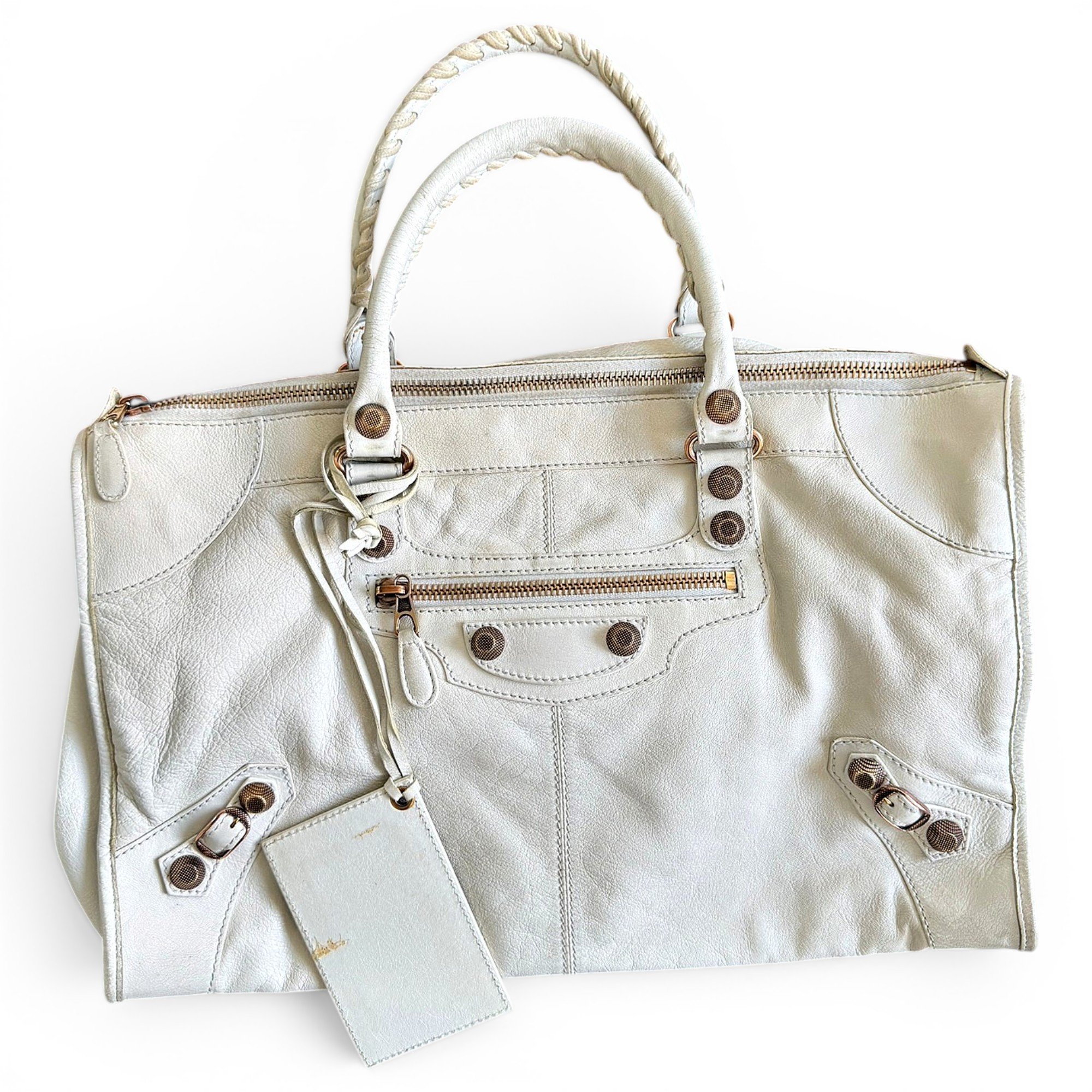 Work leather handbag